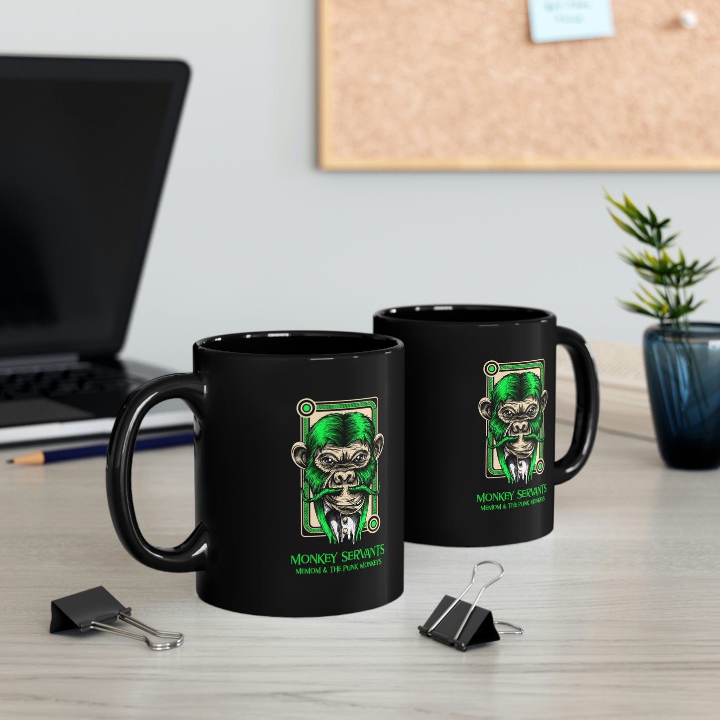 Monkey Servants11oz Black Mug