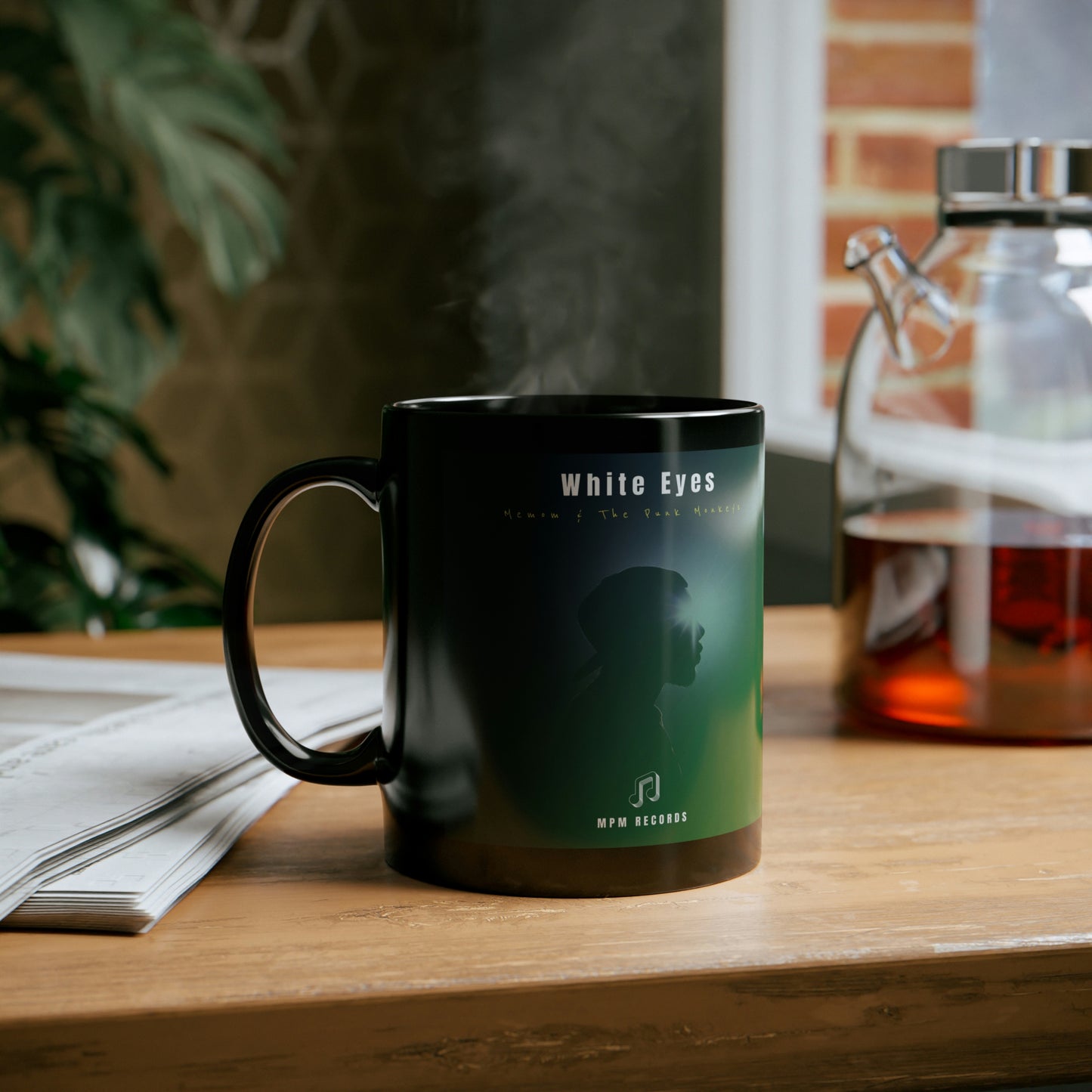 White Eyes 11oz Black Mug