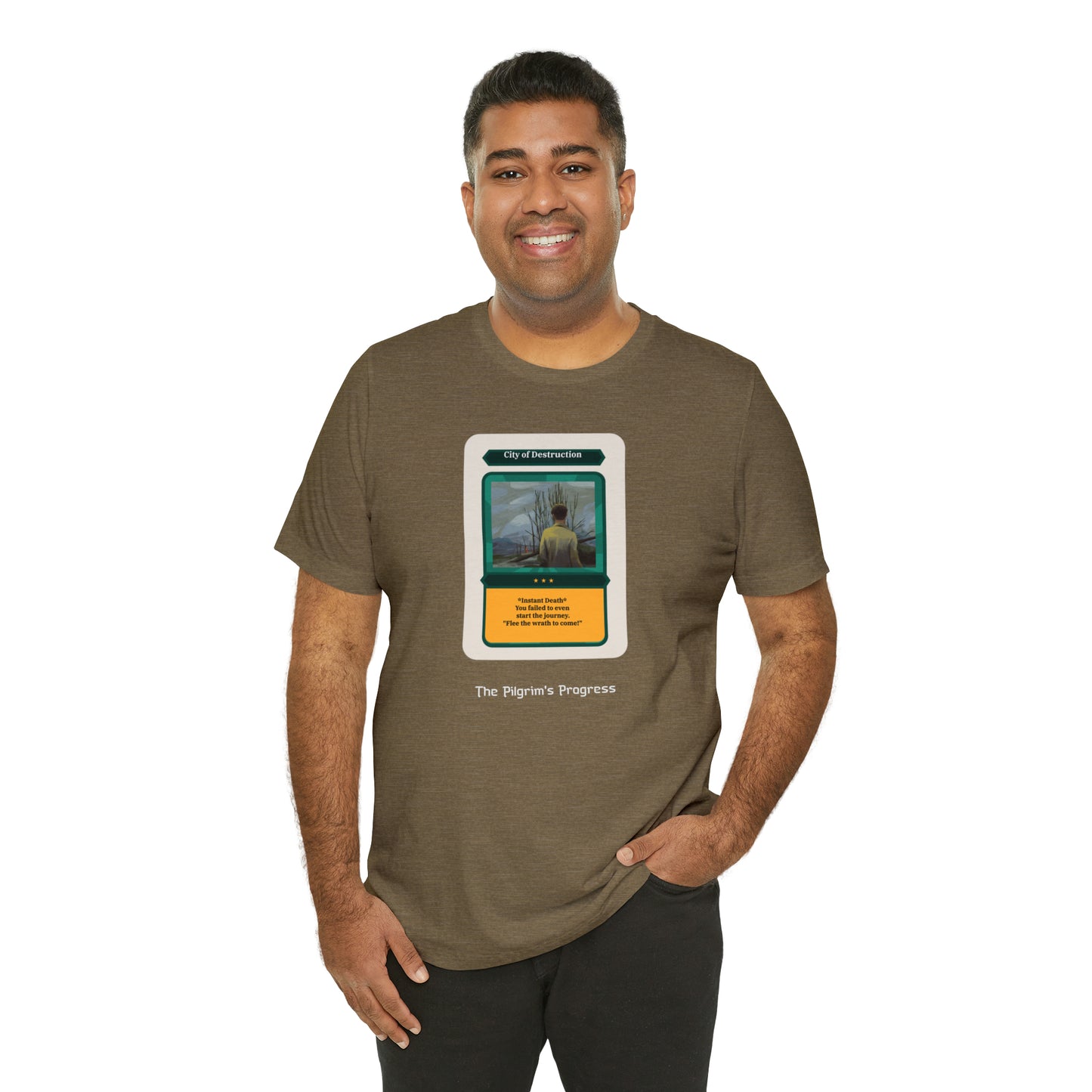 Pilgrim's Progress City of Destruction Trading Card Unisex Jersey Short Sleeve Tee