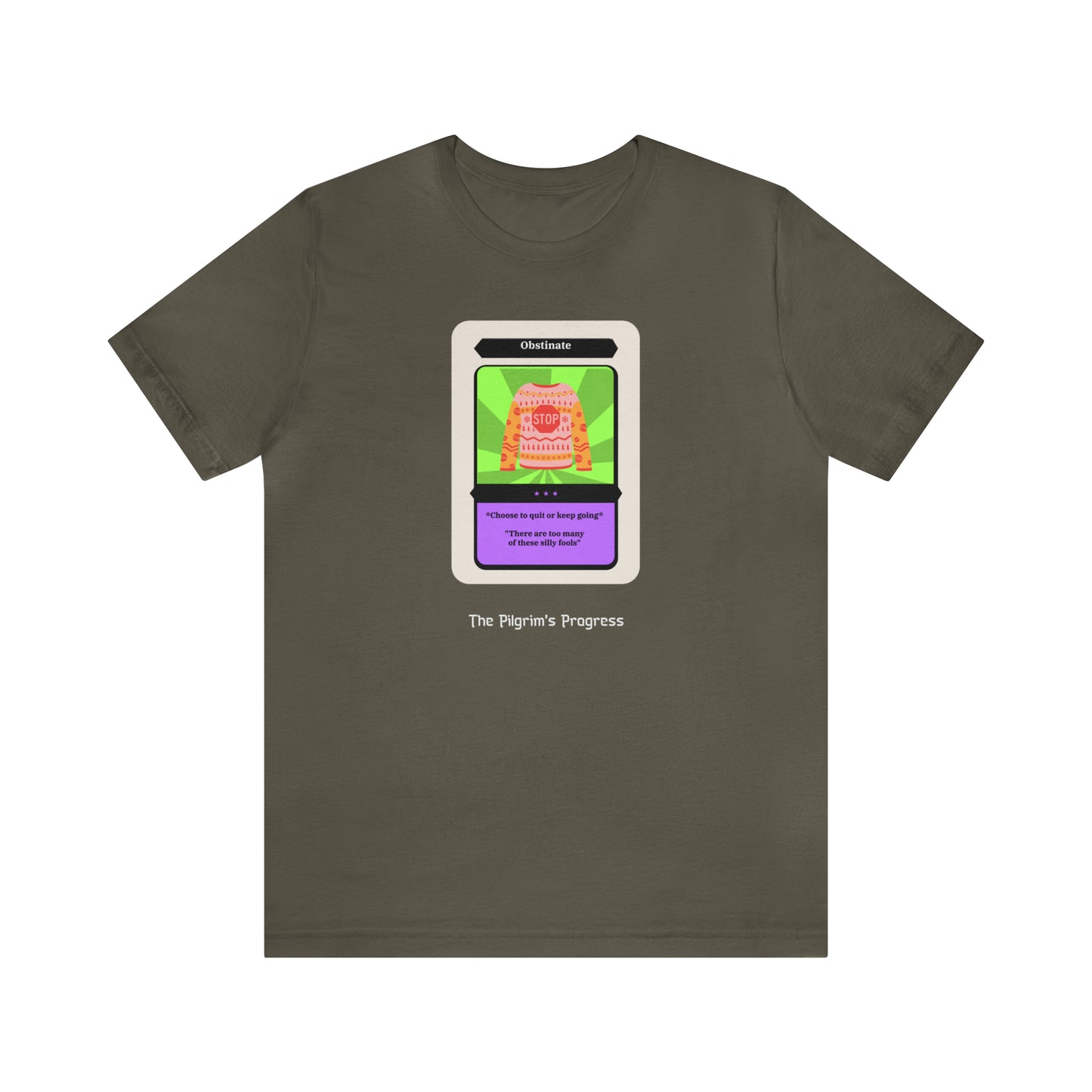 Pilgrim's Progress Obstinate Trading Card Unisex Jersey Short Sleeve Tee