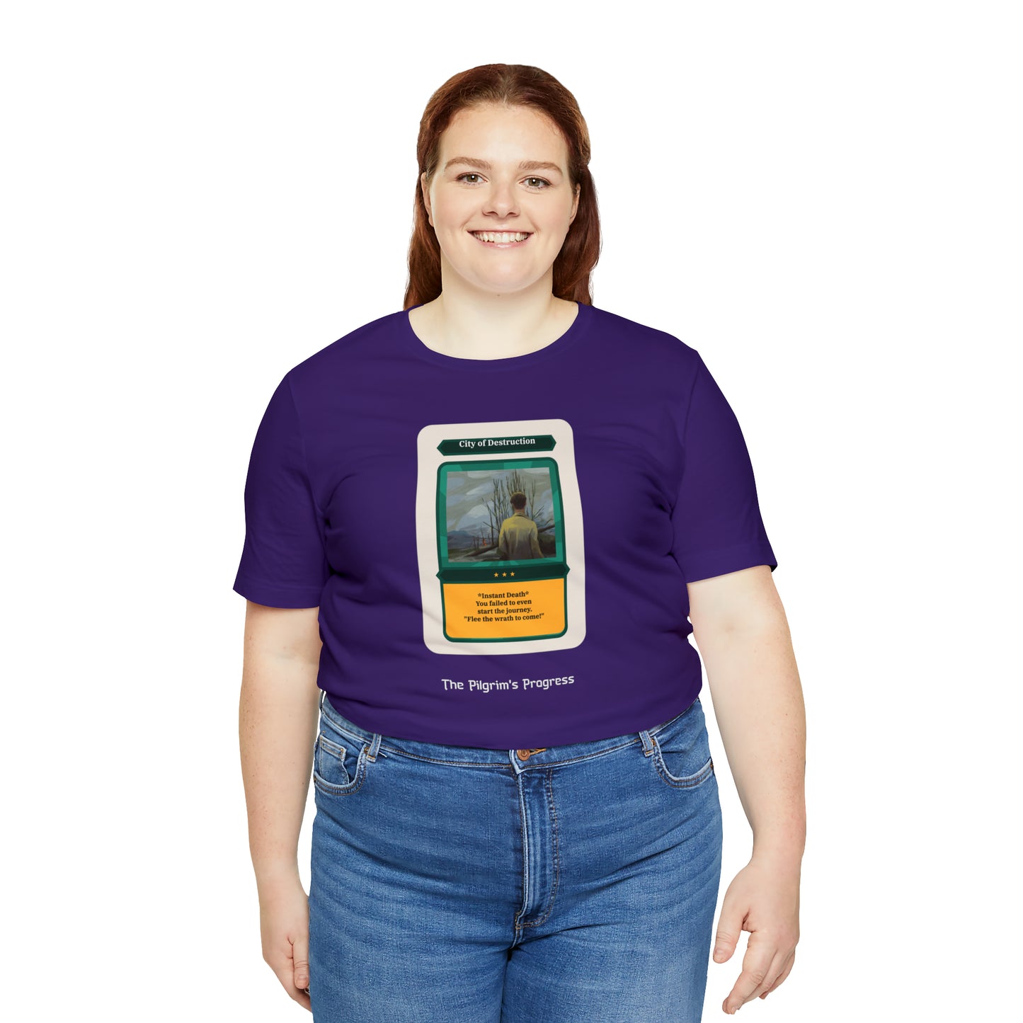 Pilgrim's Progress City of Destruction Trading Card Unisex Jersey Short Sleeve Tee