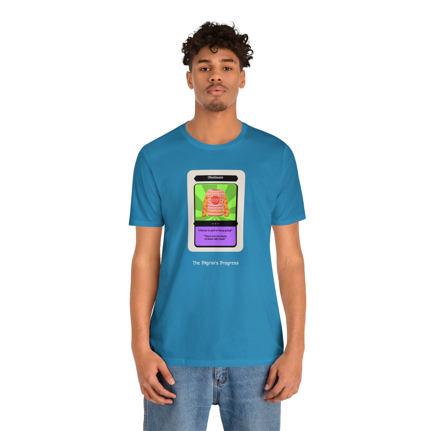 Pilgrim's Progress Obstinate Trading Card Unisex Jersey Short Sleeve Tee