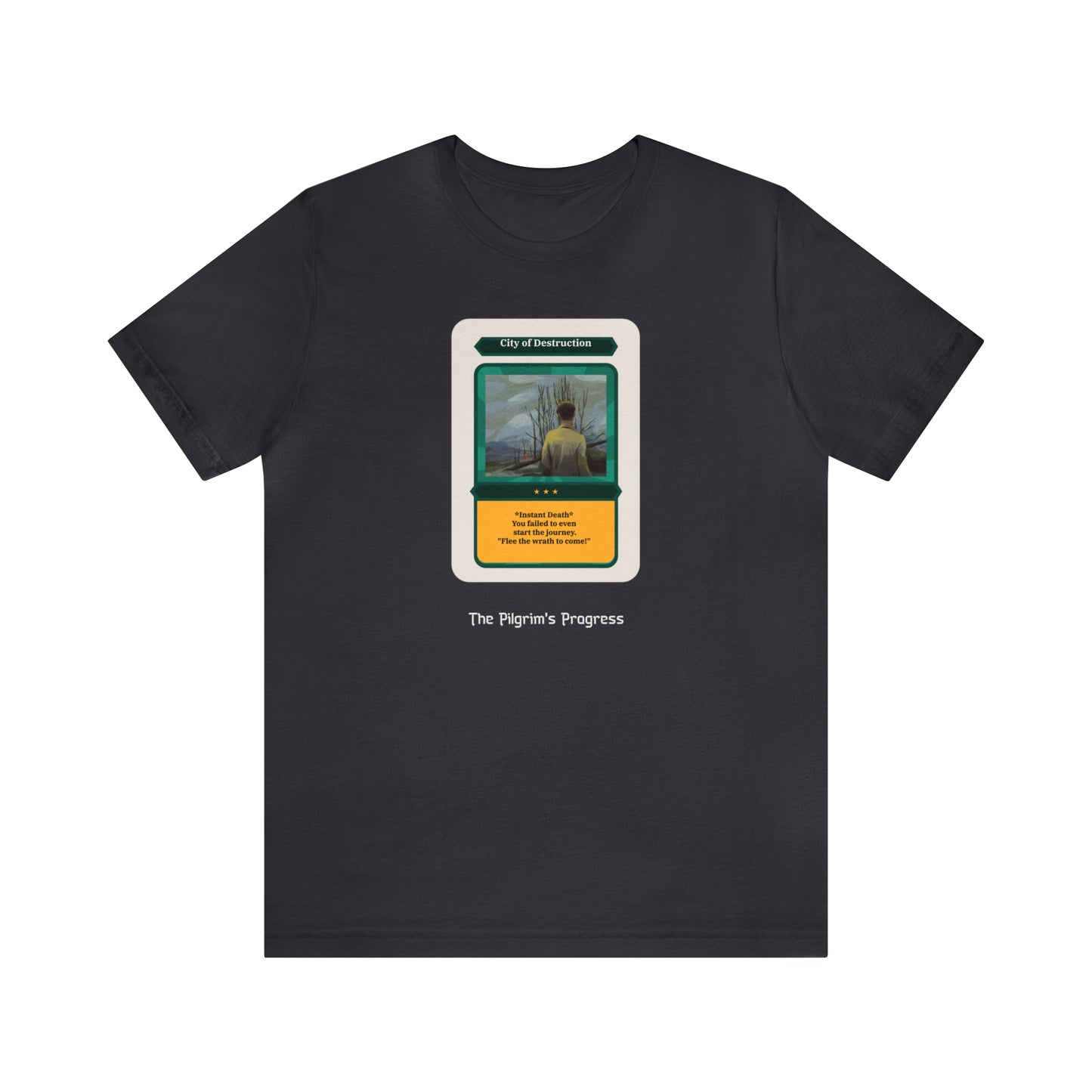 Pilgrim's Progress City of Destruction Trading Card Unisex Jersey Short Sleeve Tee