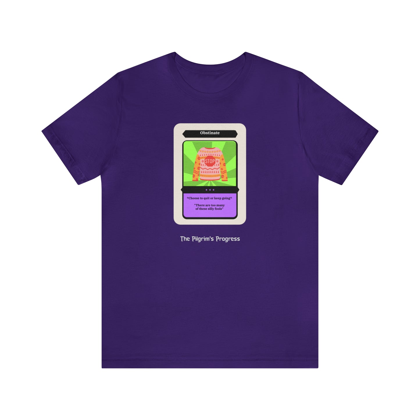 Pilgrim's Progress Obstinate Trading Card Unisex Jersey Short Sleeve Tee
