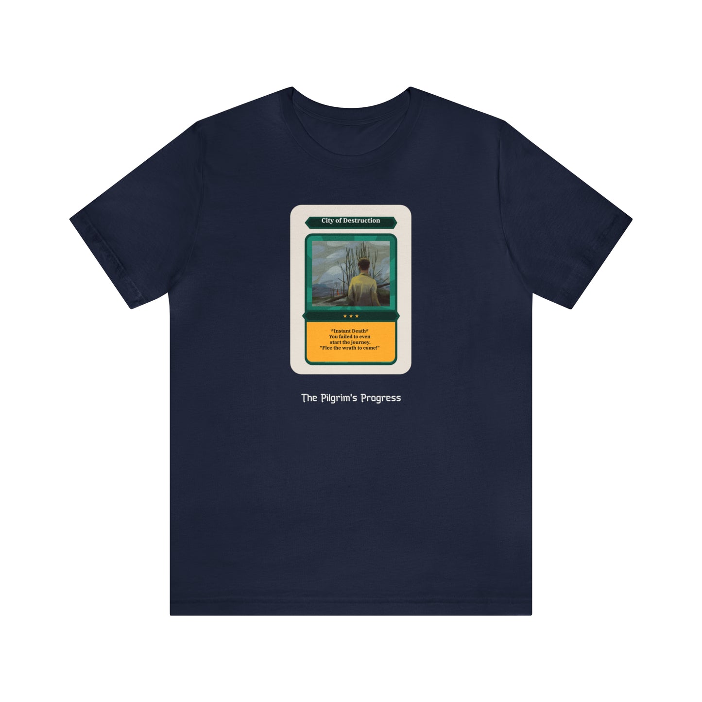 Pilgrim's Progress City of Destruction Trading Card Unisex Jersey Short Sleeve Tee
