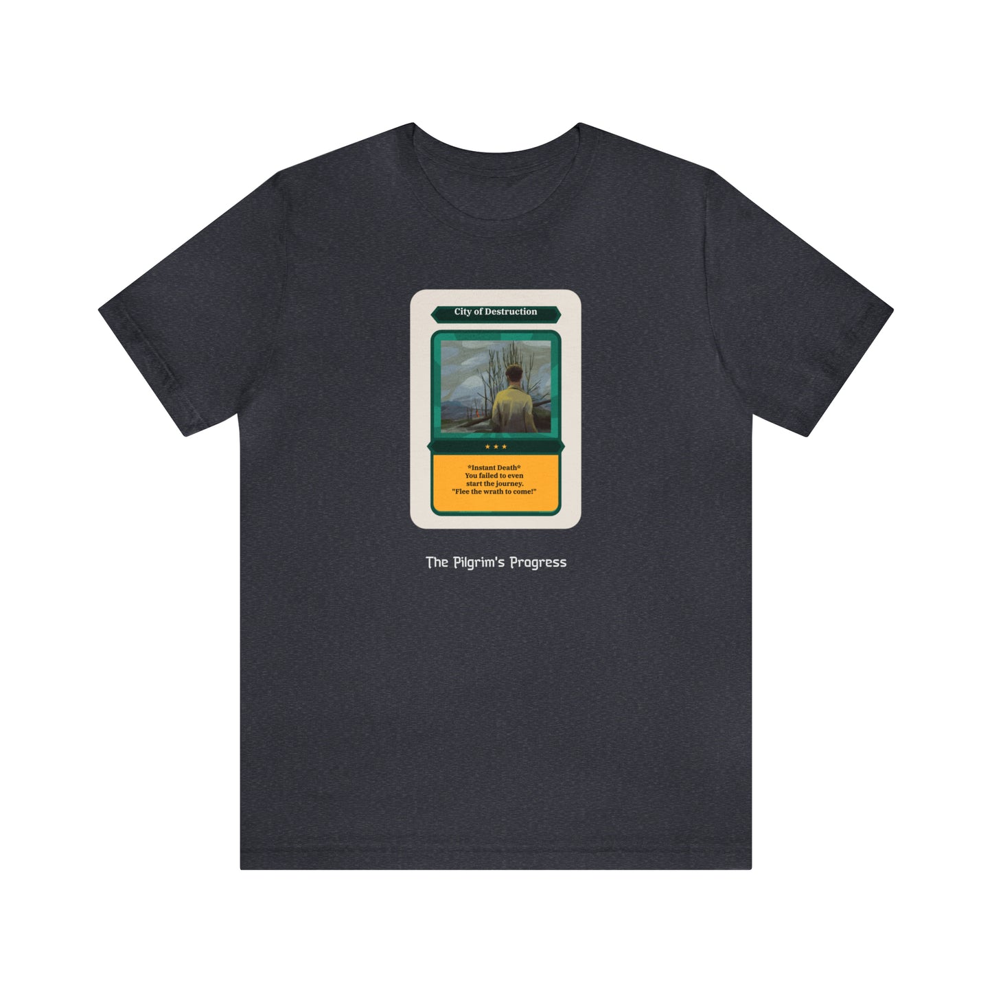 Pilgrim's Progress City of Destruction Trading Card Unisex Jersey Short Sleeve Tee
