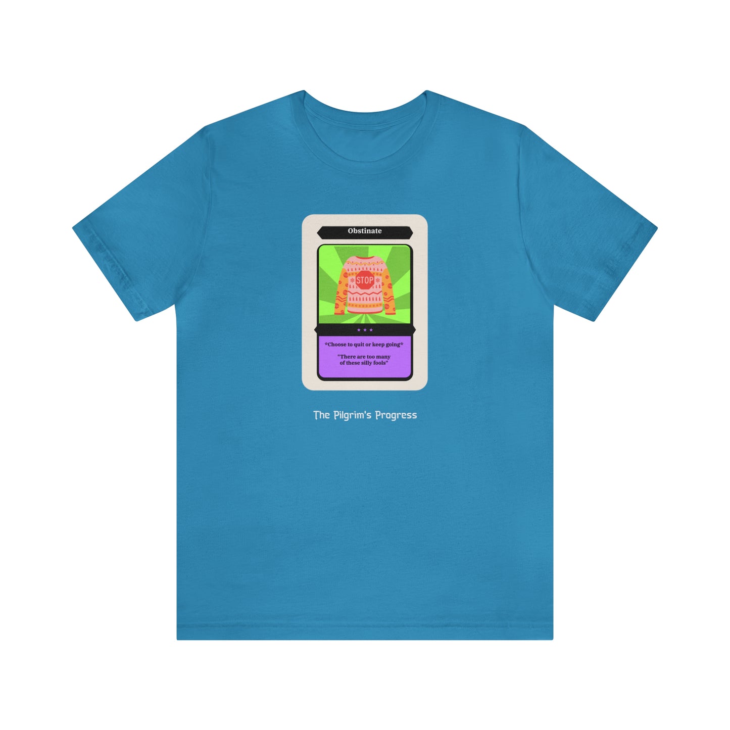 Pilgrim's Progress Obstinate Trading Card Unisex Jersey Short Sleeve Tee