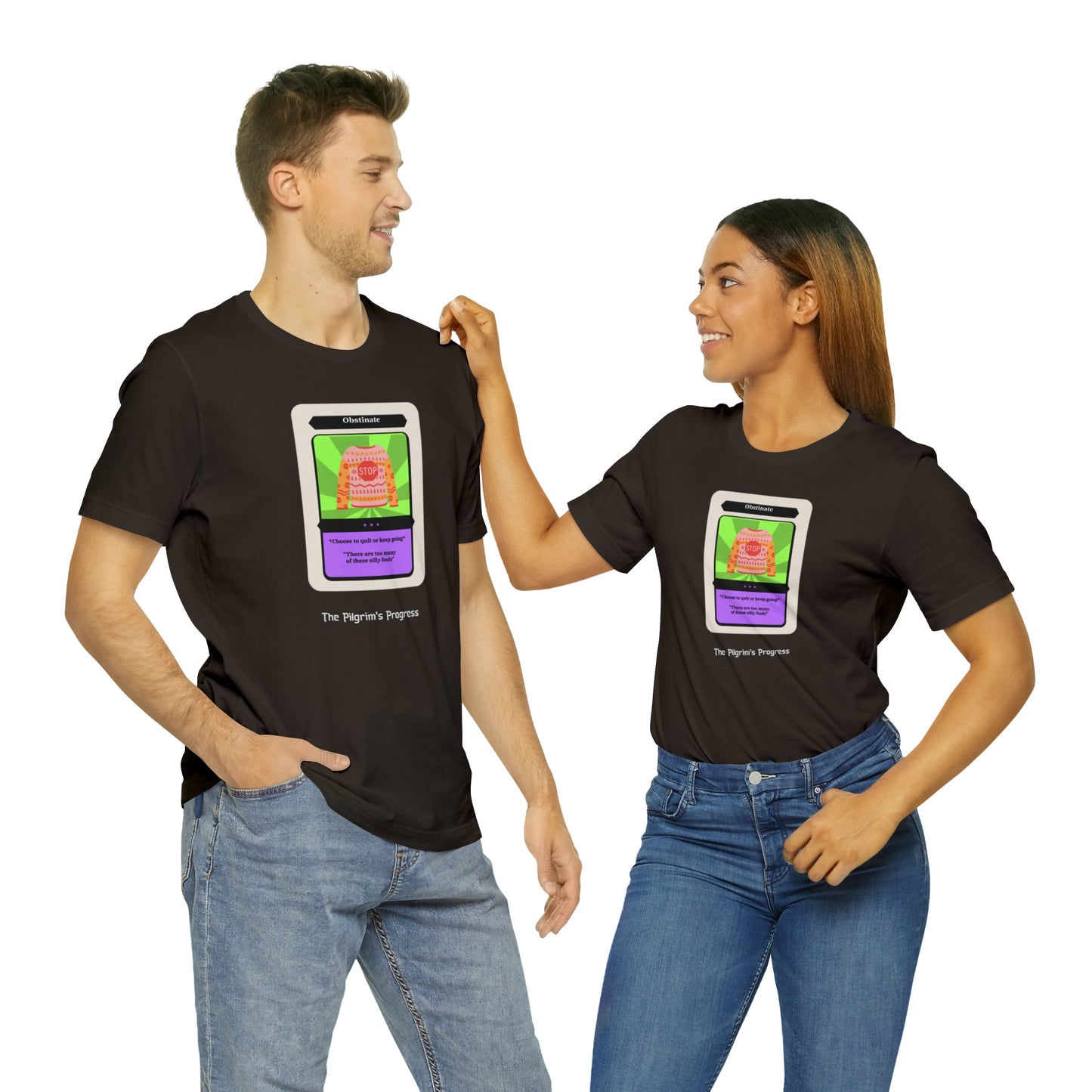 Pilgrim's Progress Obstinate Trading Card Unisex Jersey Short Sleeve Tee