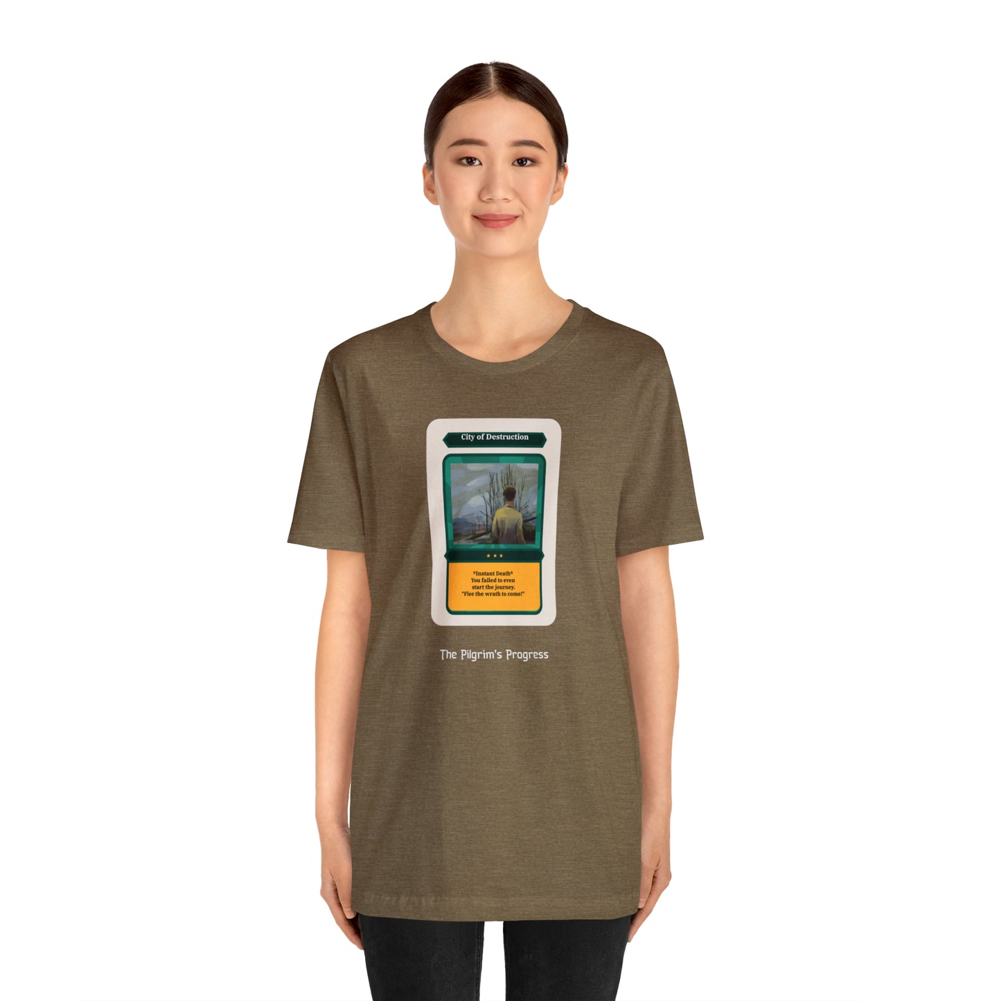 Pilgrim's Progress City of Destruction Trading Card Unisex Jersey Short Sleeve Tee
