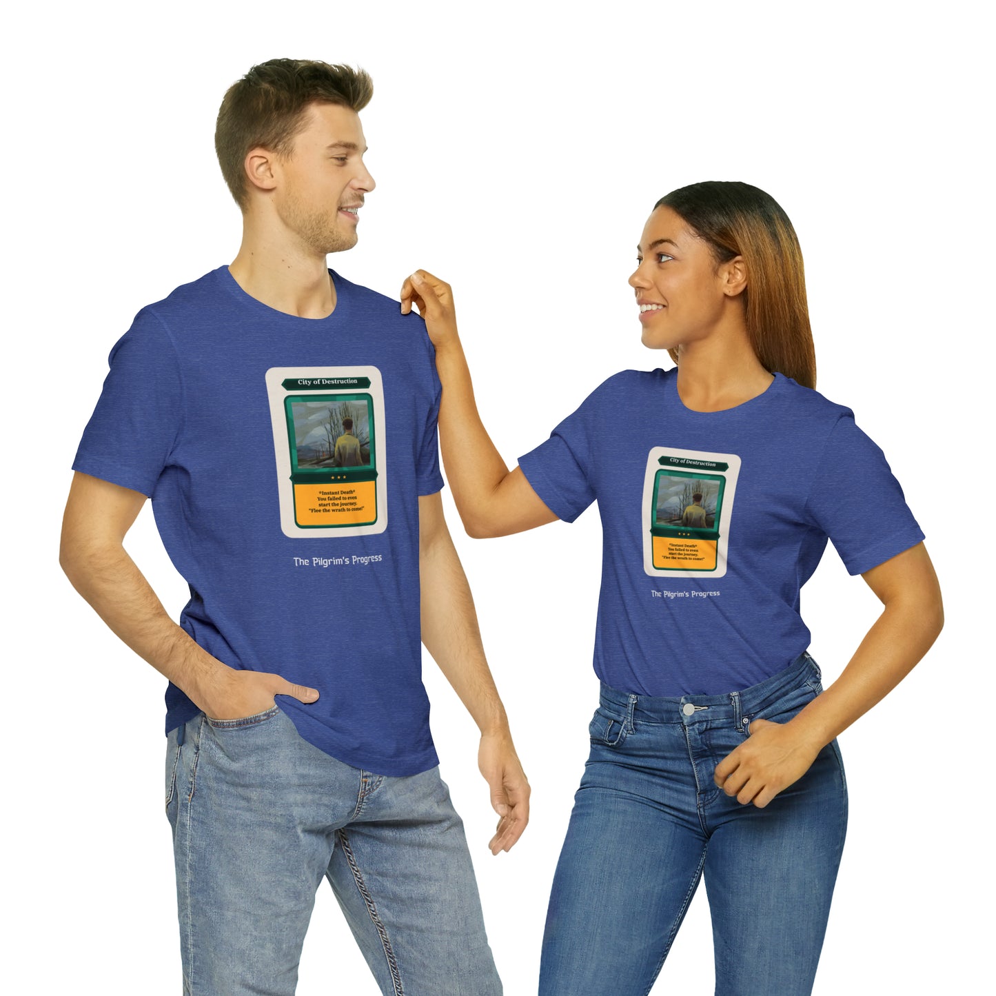Pilgrim's Progress City of Destruction Trading Card Unisex Jersey Short Sleeve Tee