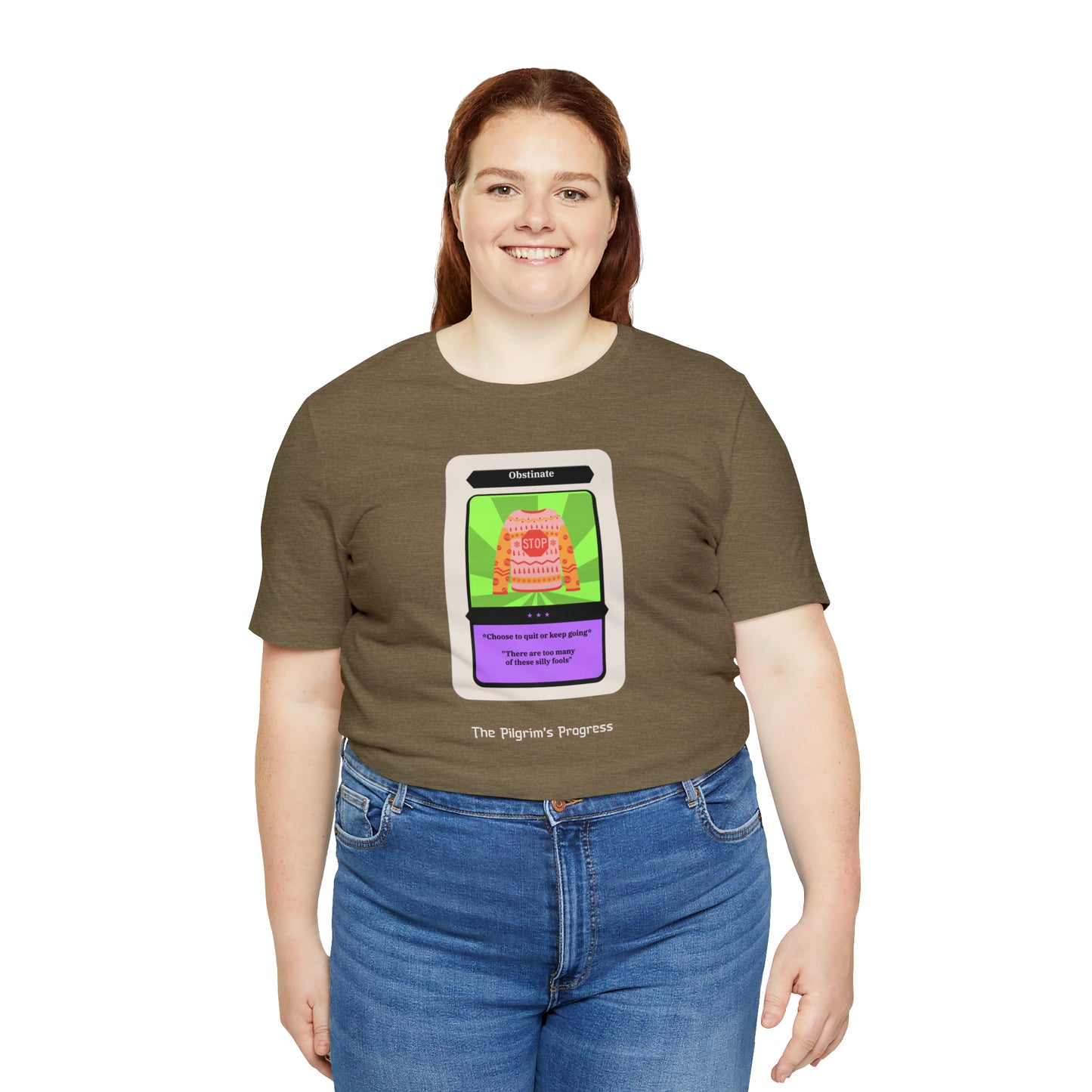 Pilgrim's Progress Obstinate Trading Card Unisex Jersey Short Sleeve Tee