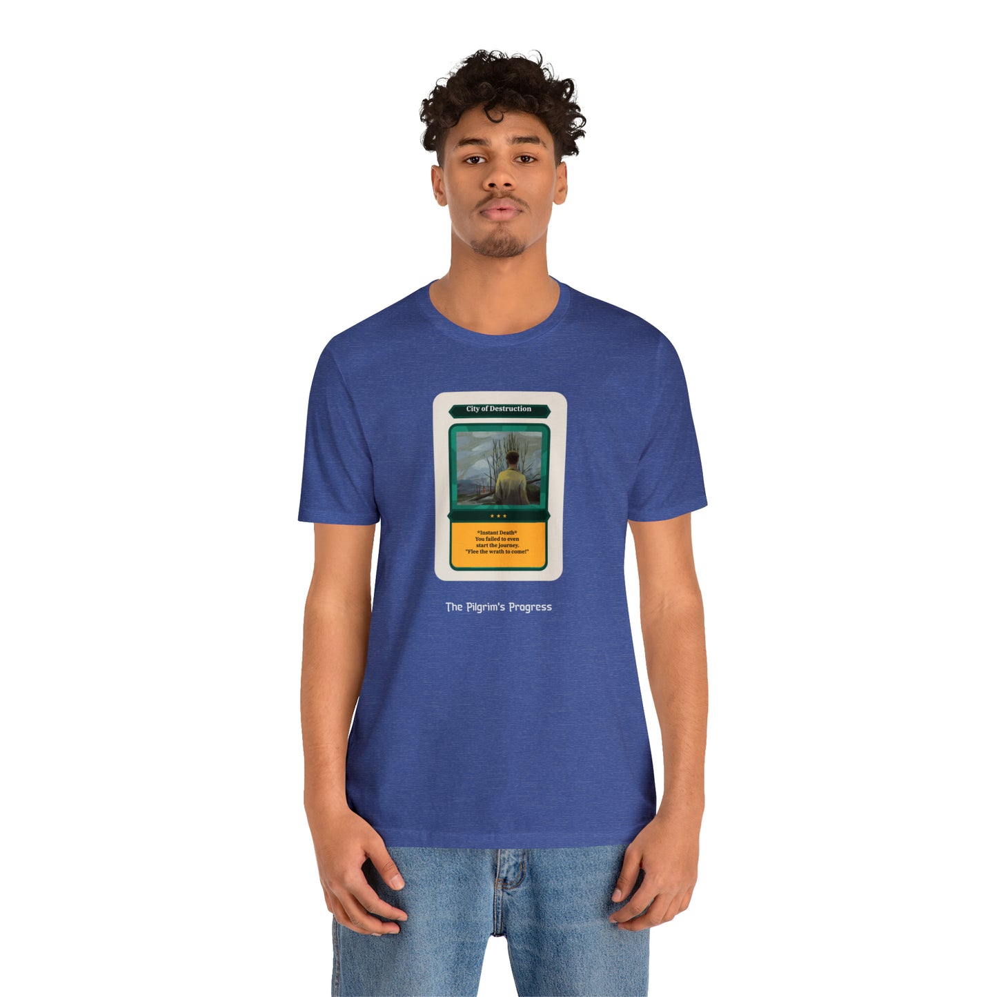 Pilgrim's Progress City of Destruction Trading Card Unisex Jersey Short Sleeve Tee