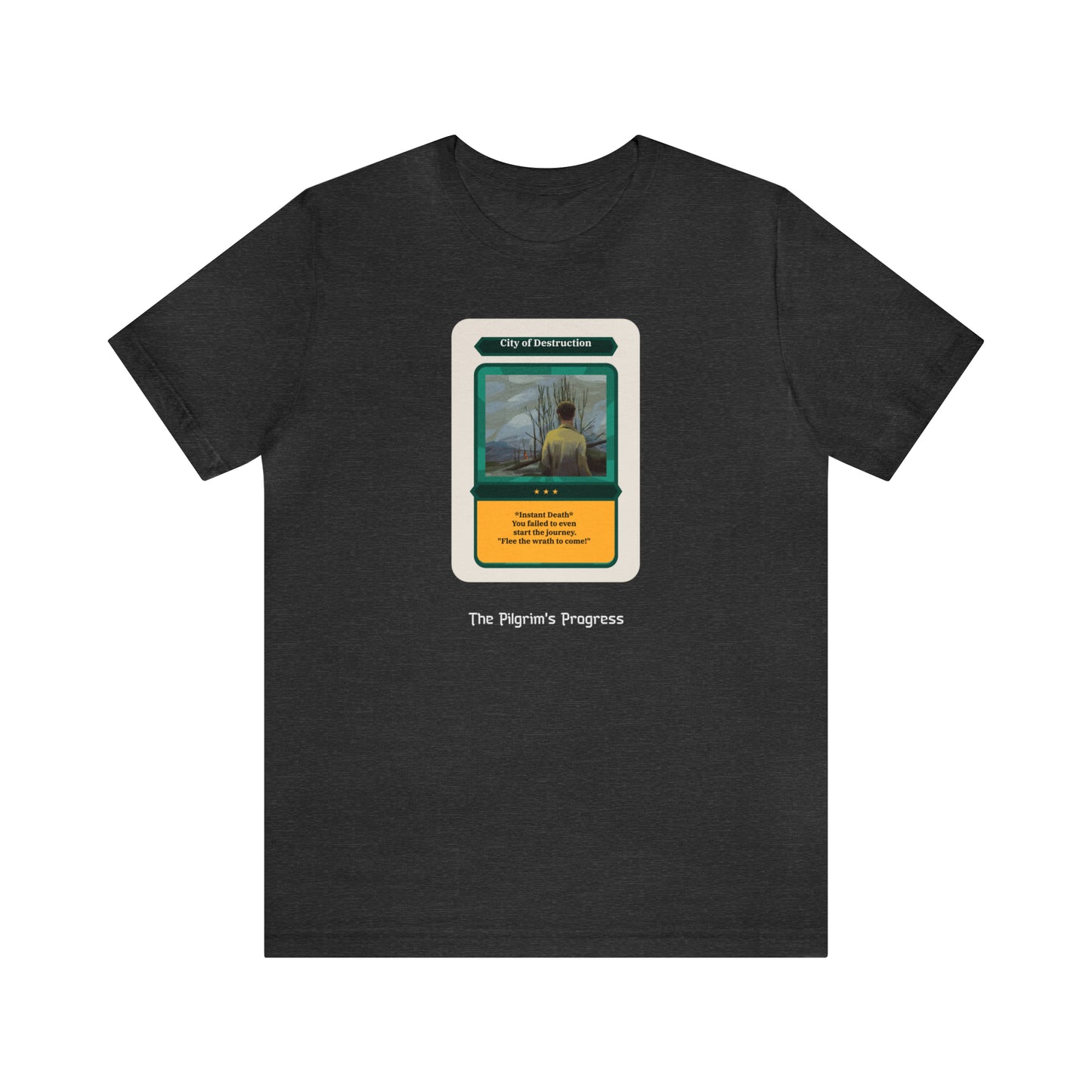 Pilgrim's Progress City of Destruction Trading Card Unisex Jersey Short Sleeve Tee
