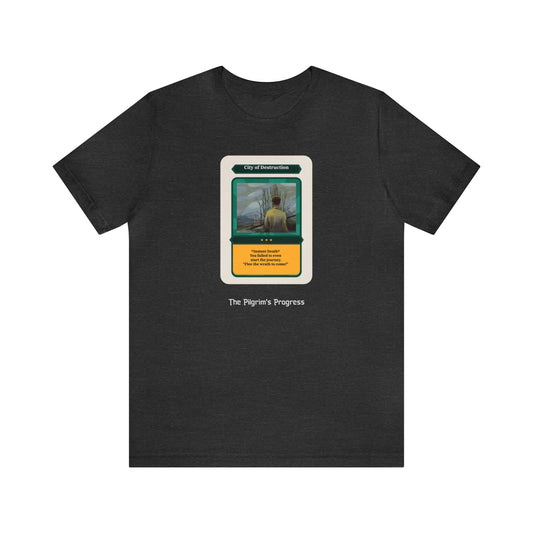 Pilgrim's Progress City of Destruction Trading Card Unisex Jersey Short Sleeve Tee