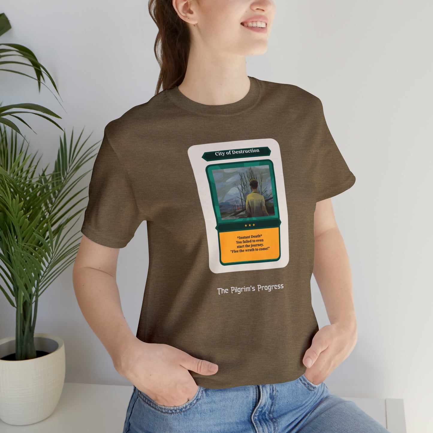 Pilgrim's Progress City of Destruction Trading Card Unisex Jersey Short Sleeve Tee