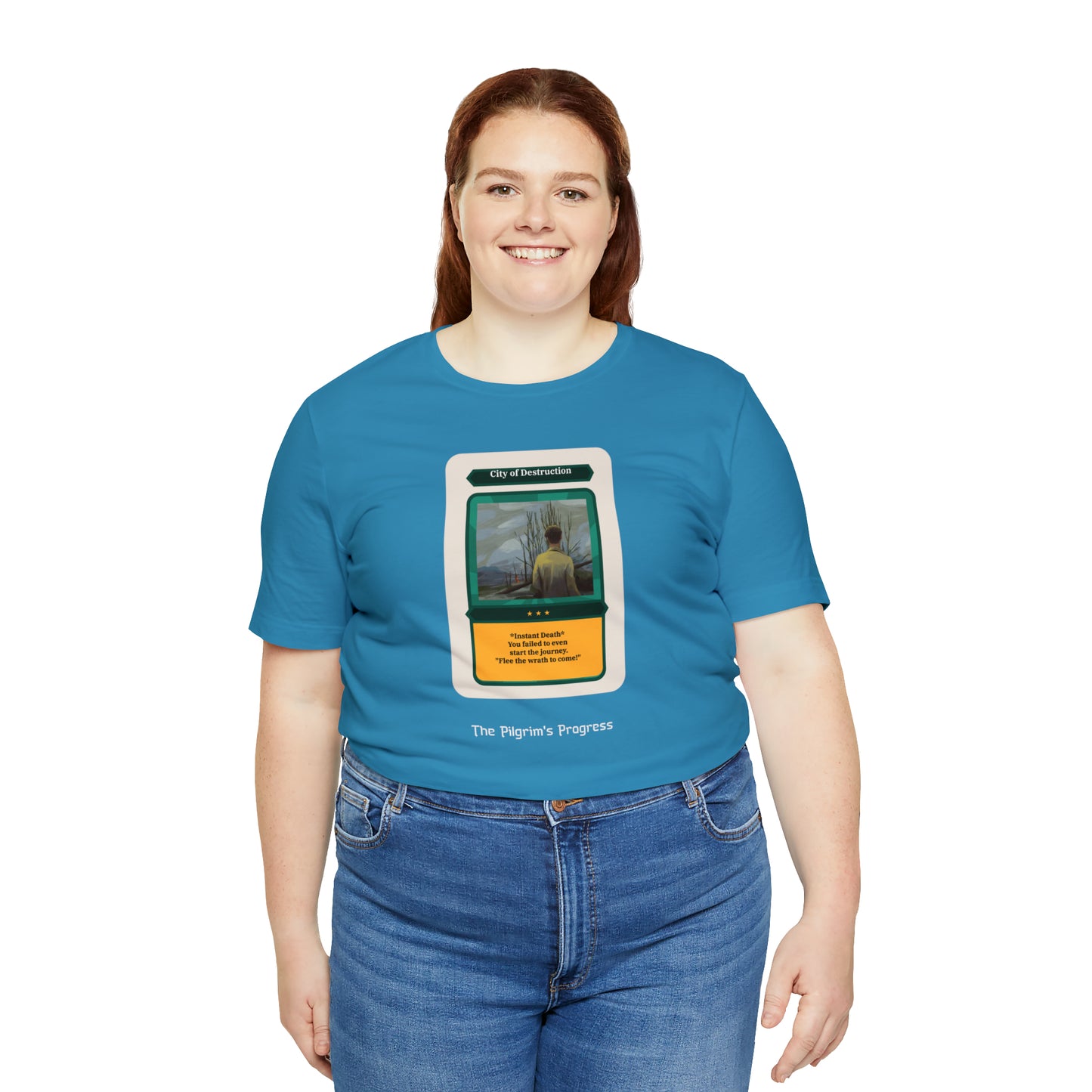 Pilgrim's Progress City of Destruction Trading Card Unisex Jersey Short Sleeve Tee