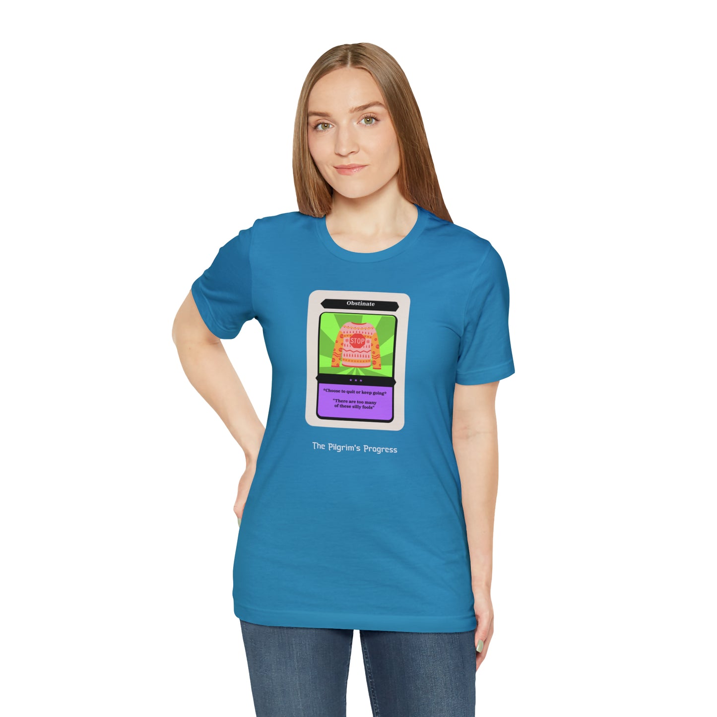 Pilgrim's Progress Obstinate Trading Card Unisex Jersey Short Sleeve Tee