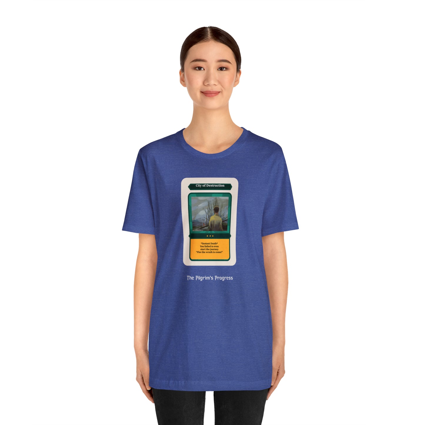 Pilgrim's Progress City of Destruction Trading Card Unisex Jersey Short Sleeve Tee
