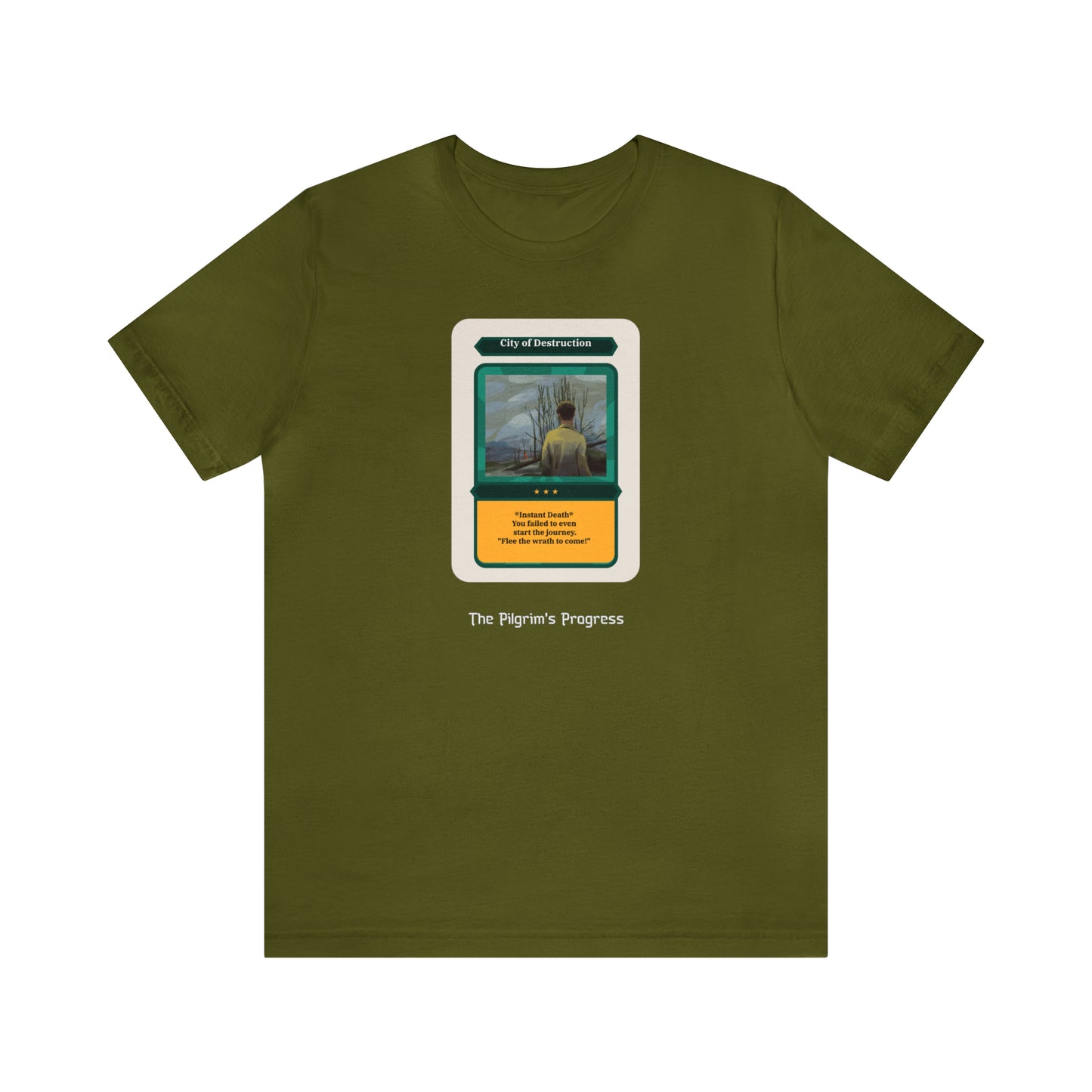 Pilgrim's Progress City of Destruction Trading Card Unisex Jersey Short Sleeve Tee