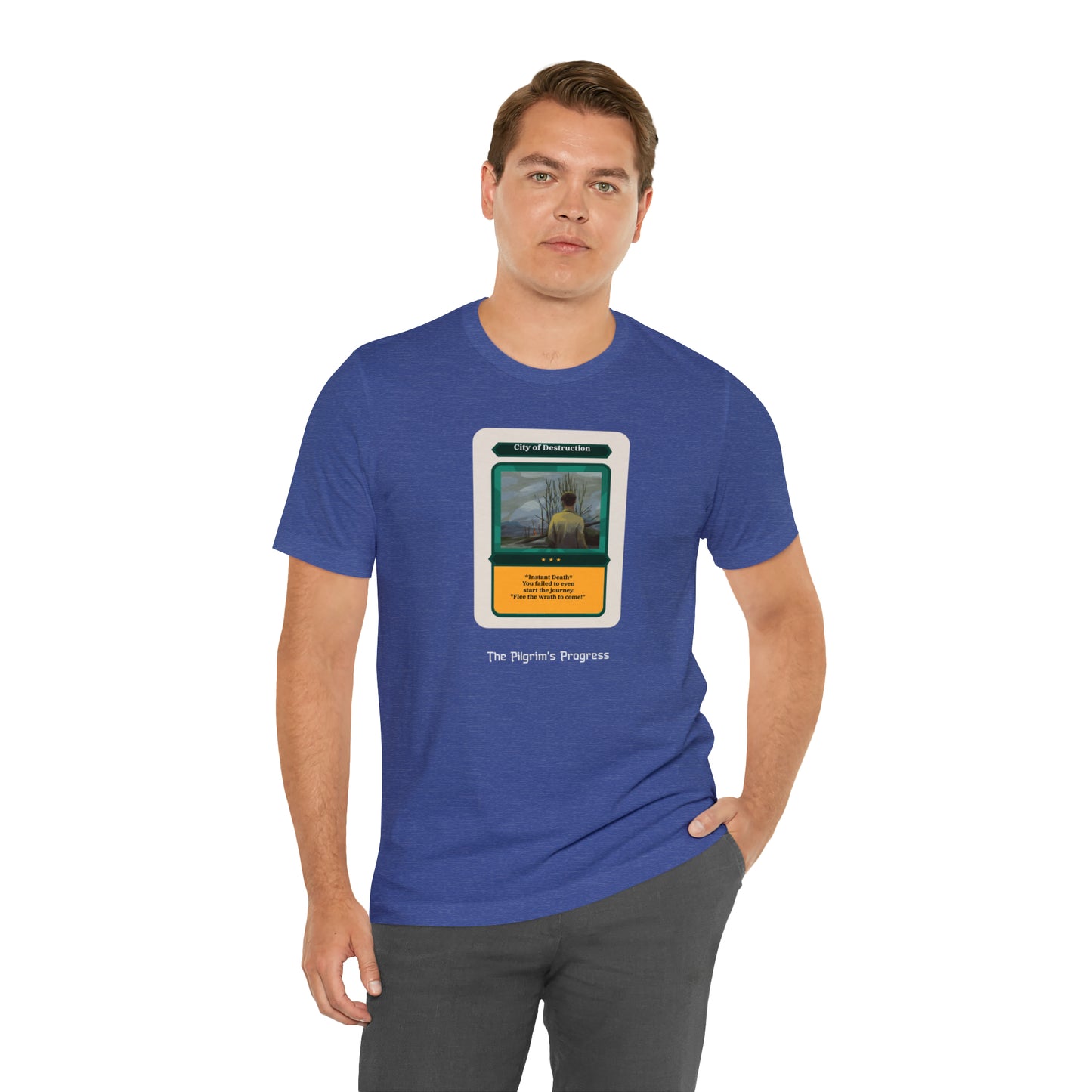 Pilgrim's Progress City of Destruction Trading Card Unisex Jersey Short Sleeve Tee
