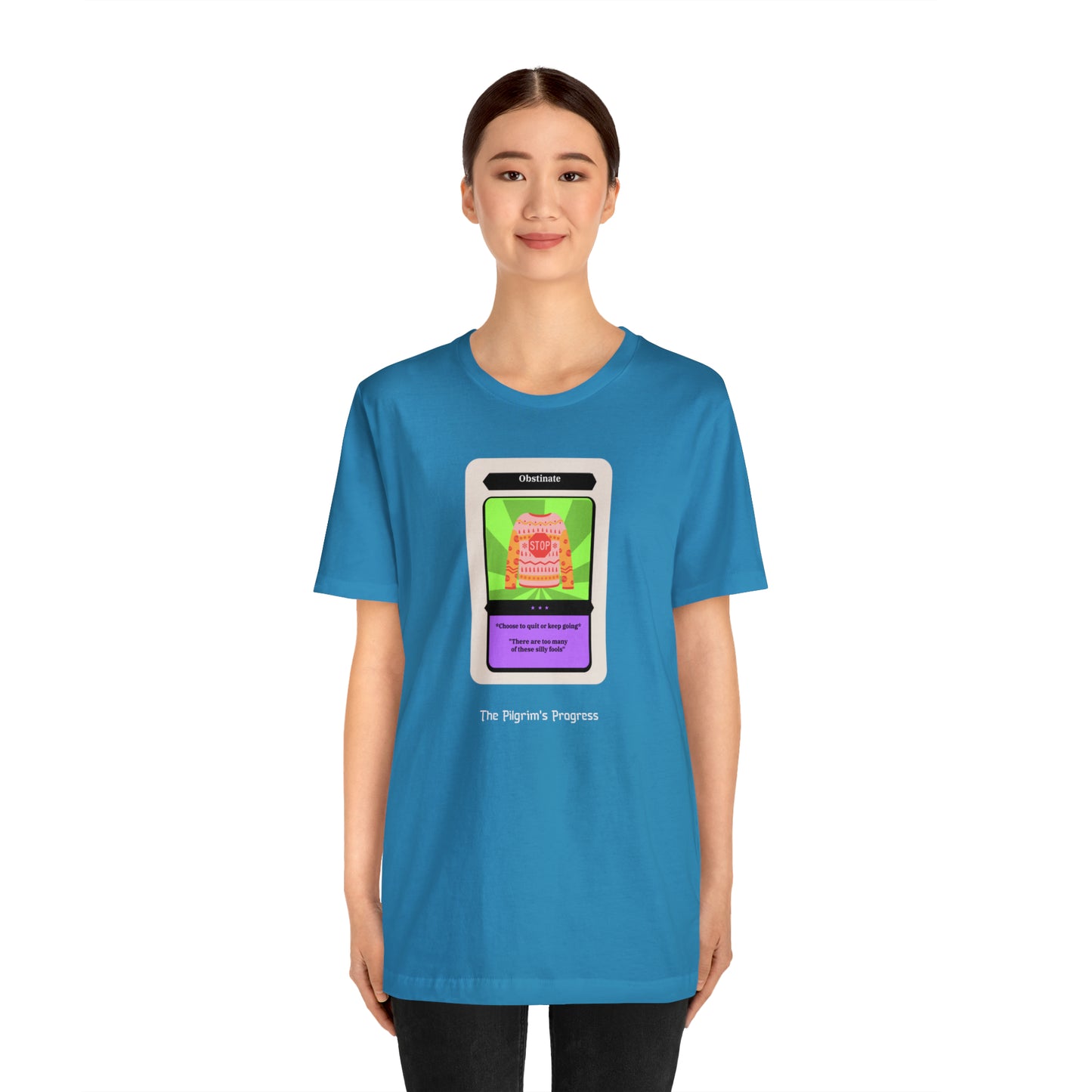 Pilgrim's Progress Obstinate Trading Card Unisex Jersey Short Sleeve Tee