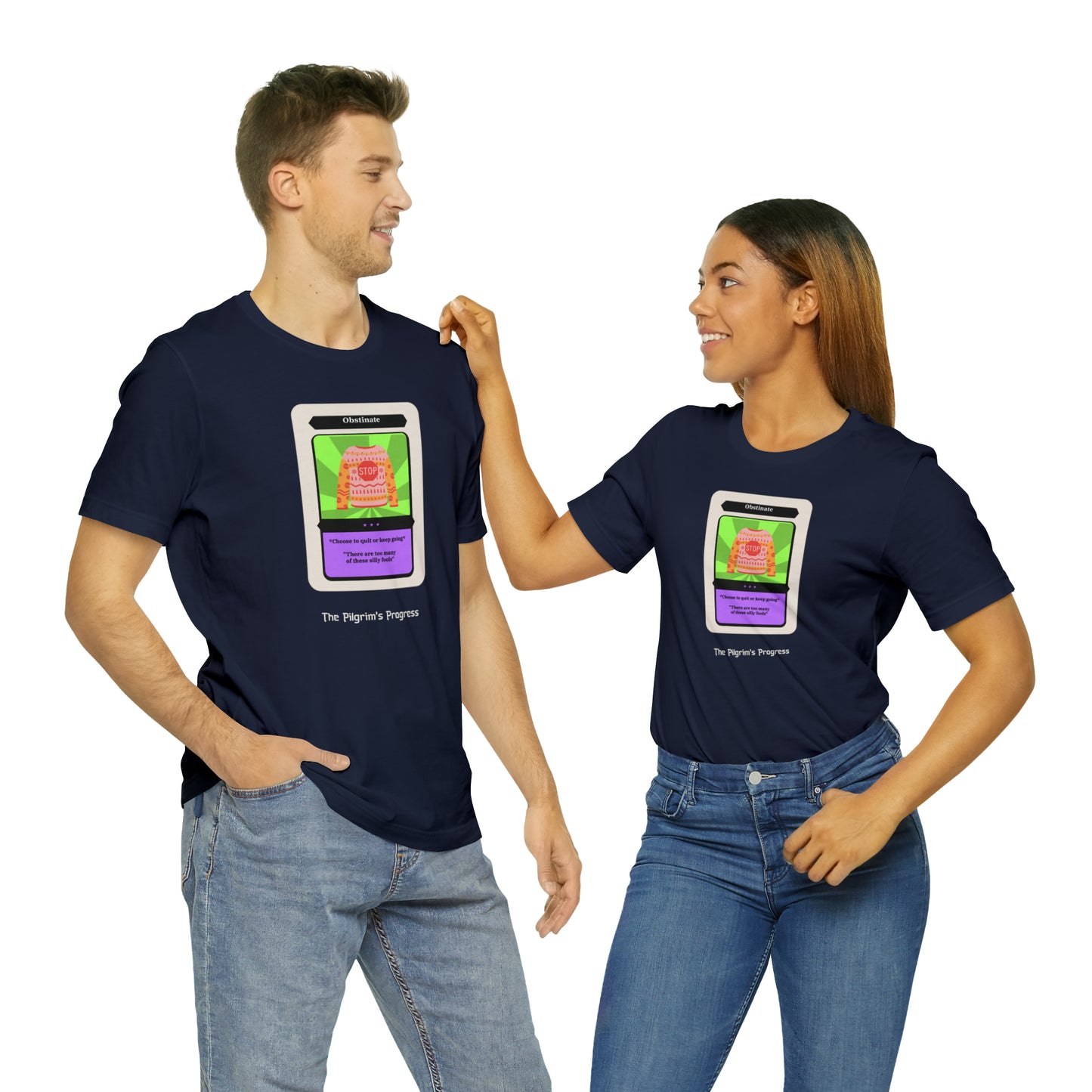 Pilgrim's Progress Obstinate Trading Card Unisex Jersey Short Sleeve Tee