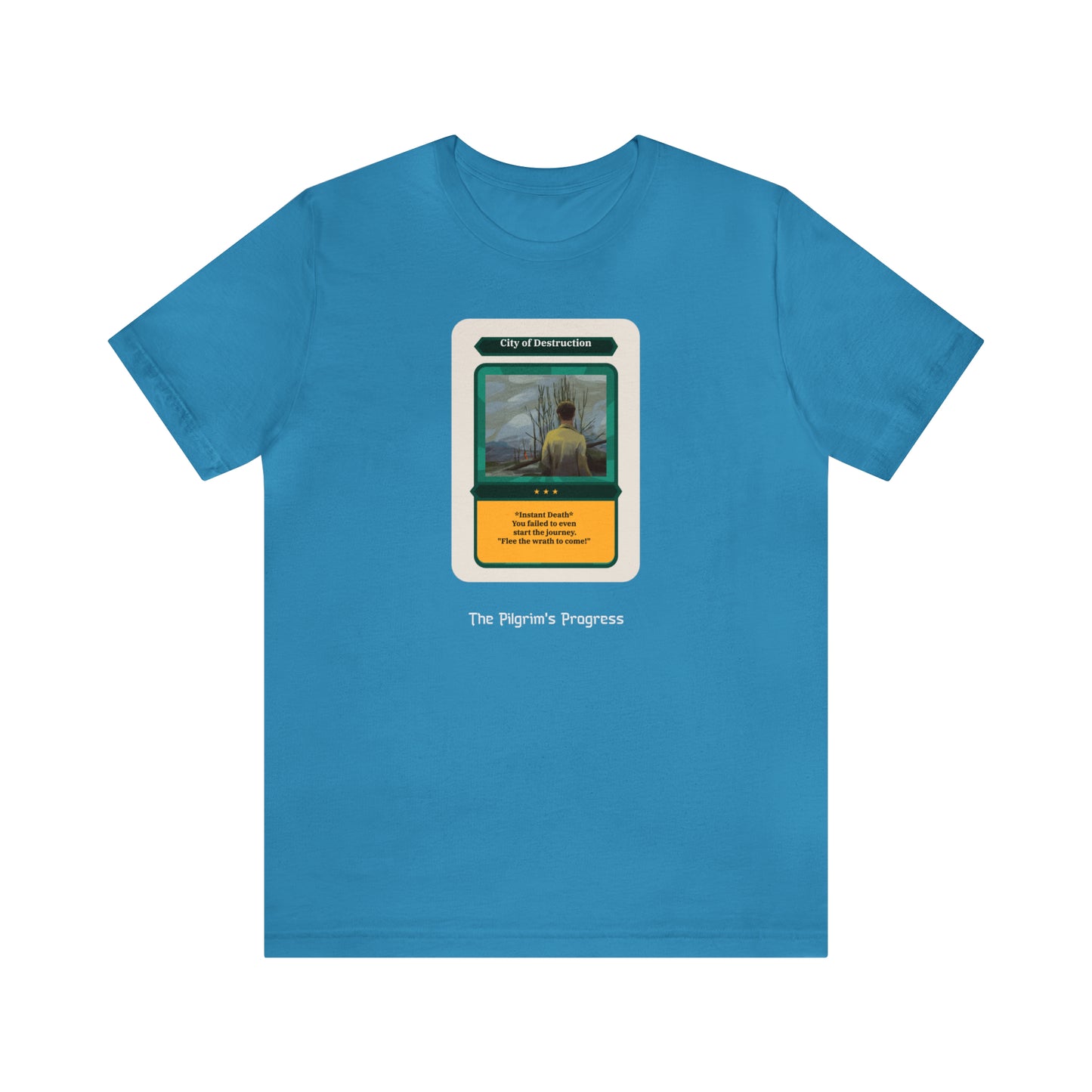 Pilgrim's Progress City of Destruction Trading Card Unisex Jersey Short Sleeve Tee