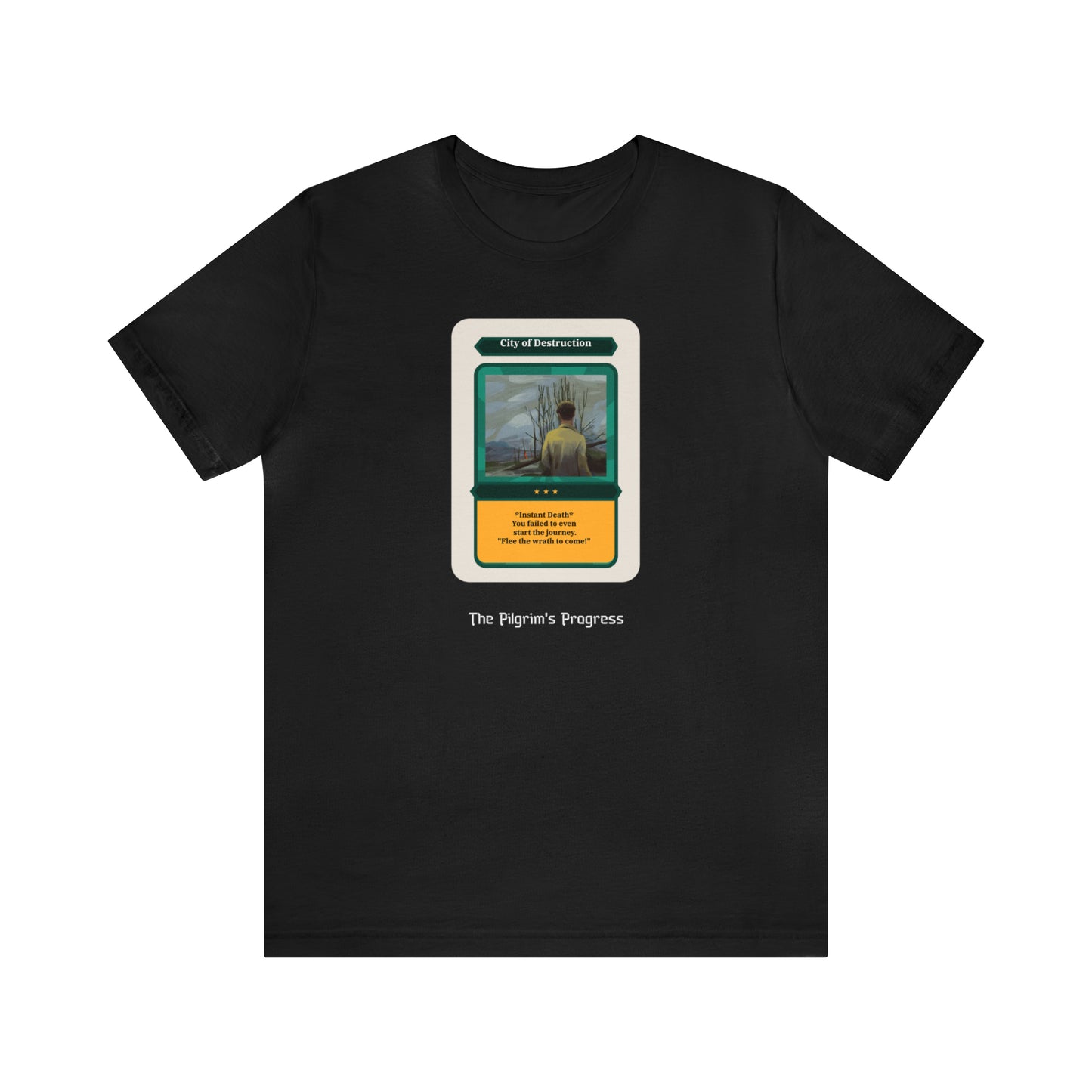 Pilgrim's Progress City of Destruction Trading Card Unisex Jersey Short Sleeve Tee