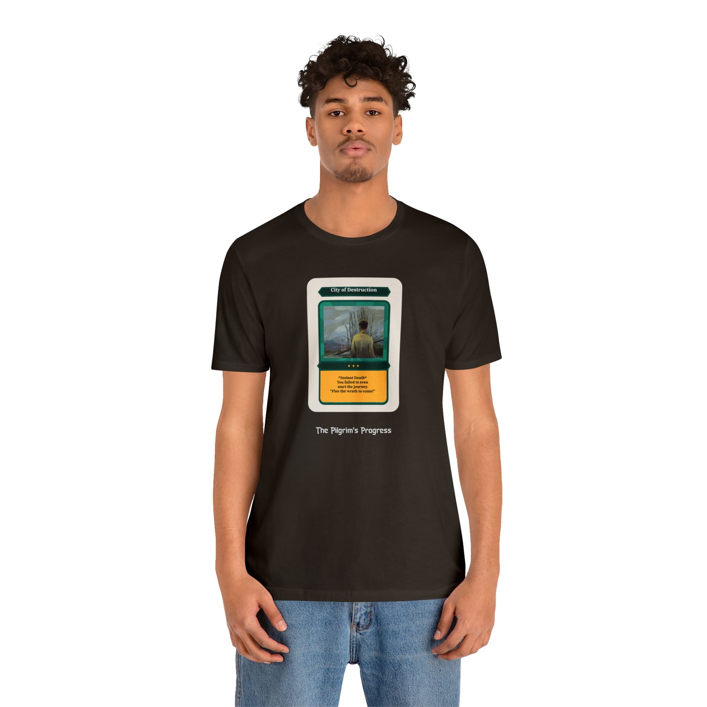Pilgrim's Progress City of Destruction Trading Card Unisex Jersey Short Sleeve Tee