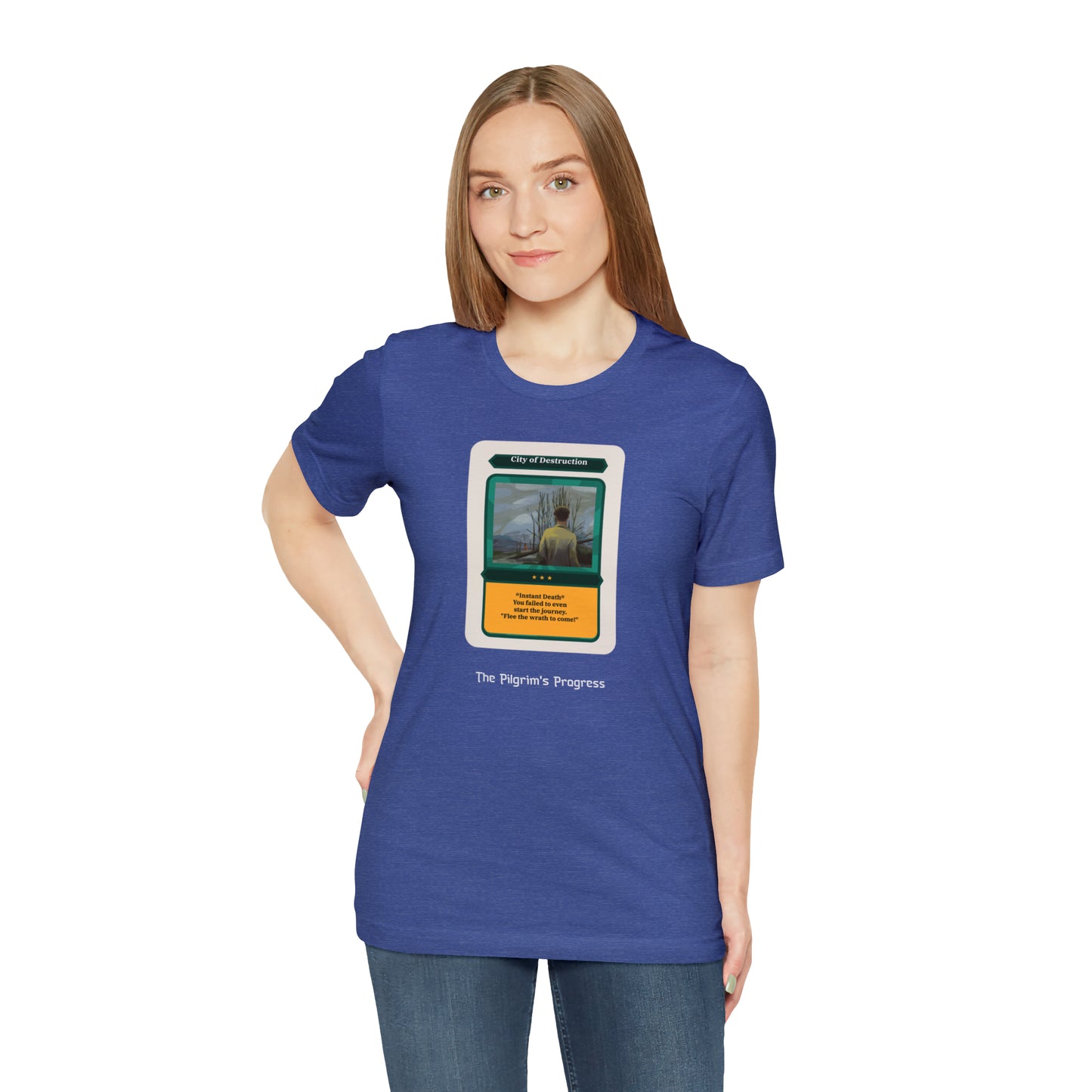 Pilgrim's Progress City of Destruction Trading Card Unisex Jersey Short Sleeve Tee
