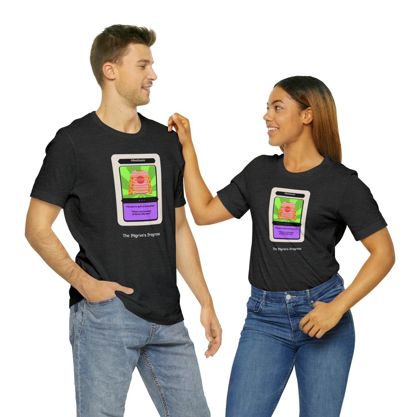 Pilgrim's Progress Obstinate Trading Card Unisex Jersey Short Sleeve Tee