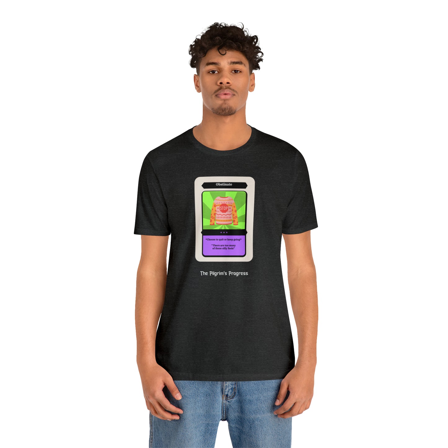 Pilgrim's Progress Obstinate Trading Card Unisex Jersey Short Sleeve Tee