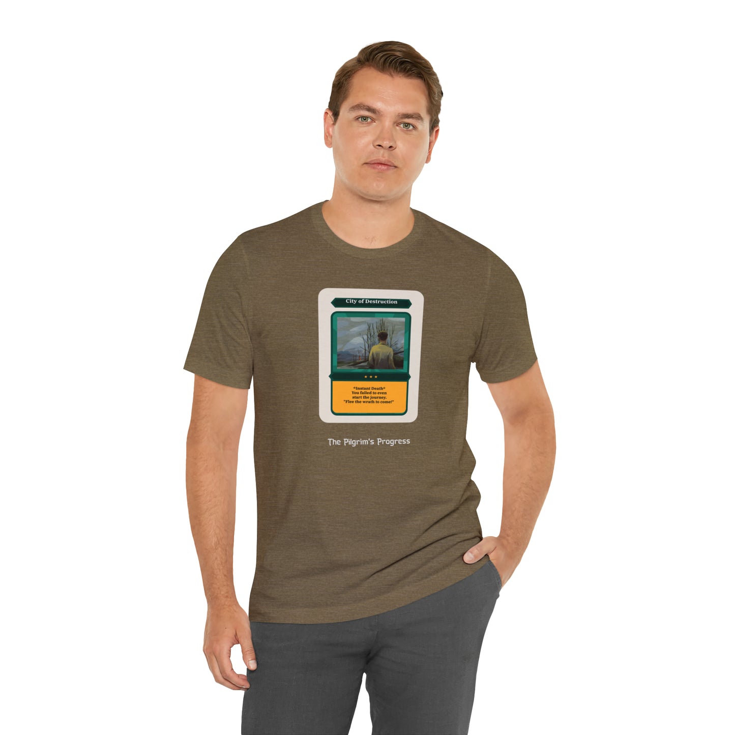 Pilgrim's Progress City of Destruction Trading Card Unisex Jersey Short Sleeve Tee
