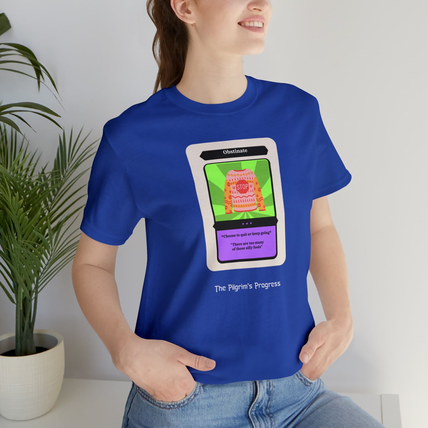 Pilgrim's Progress Obstinate Trading Card Unisex Jersey Short Sleeve Tee