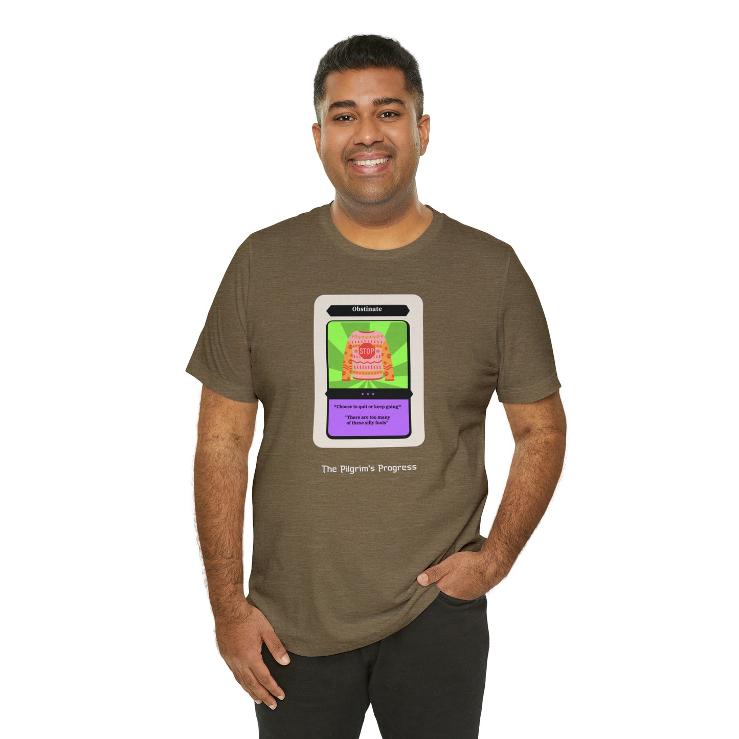 Pilgrim's Progress Obstinate Trading Card Unisex Jersey Short Sleeve Tee