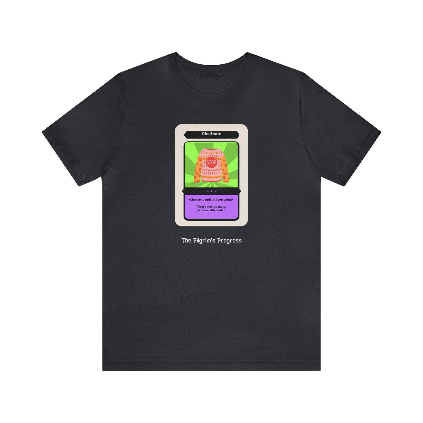 Pilgrim's Progress Obstinate Trading Card Unisex Jersey Short Sleeve Tee