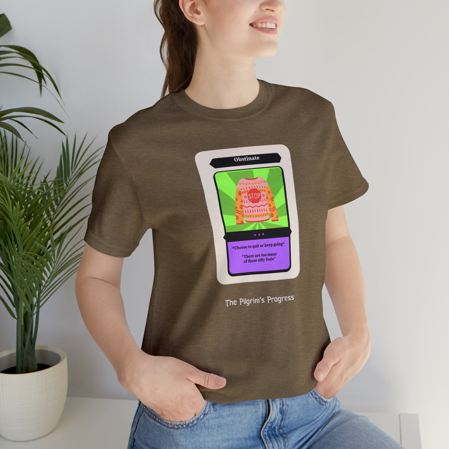 Pilgrim's Progress Obstinate Trading Card Unisex Jersey Short Sleeve Tee