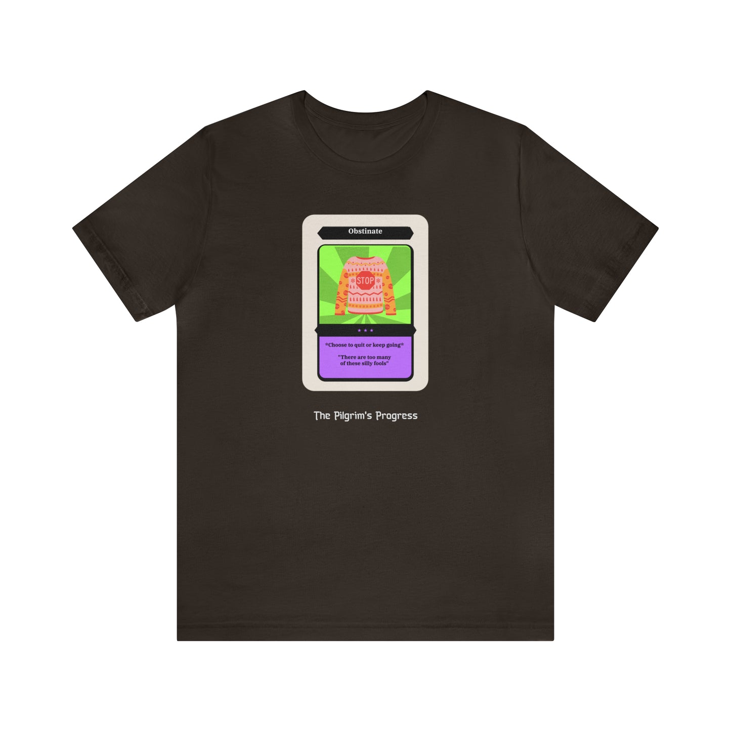 Pilgrim's Progress Obstinate Trading Card Unisex Jersey Short Sleeve Tee