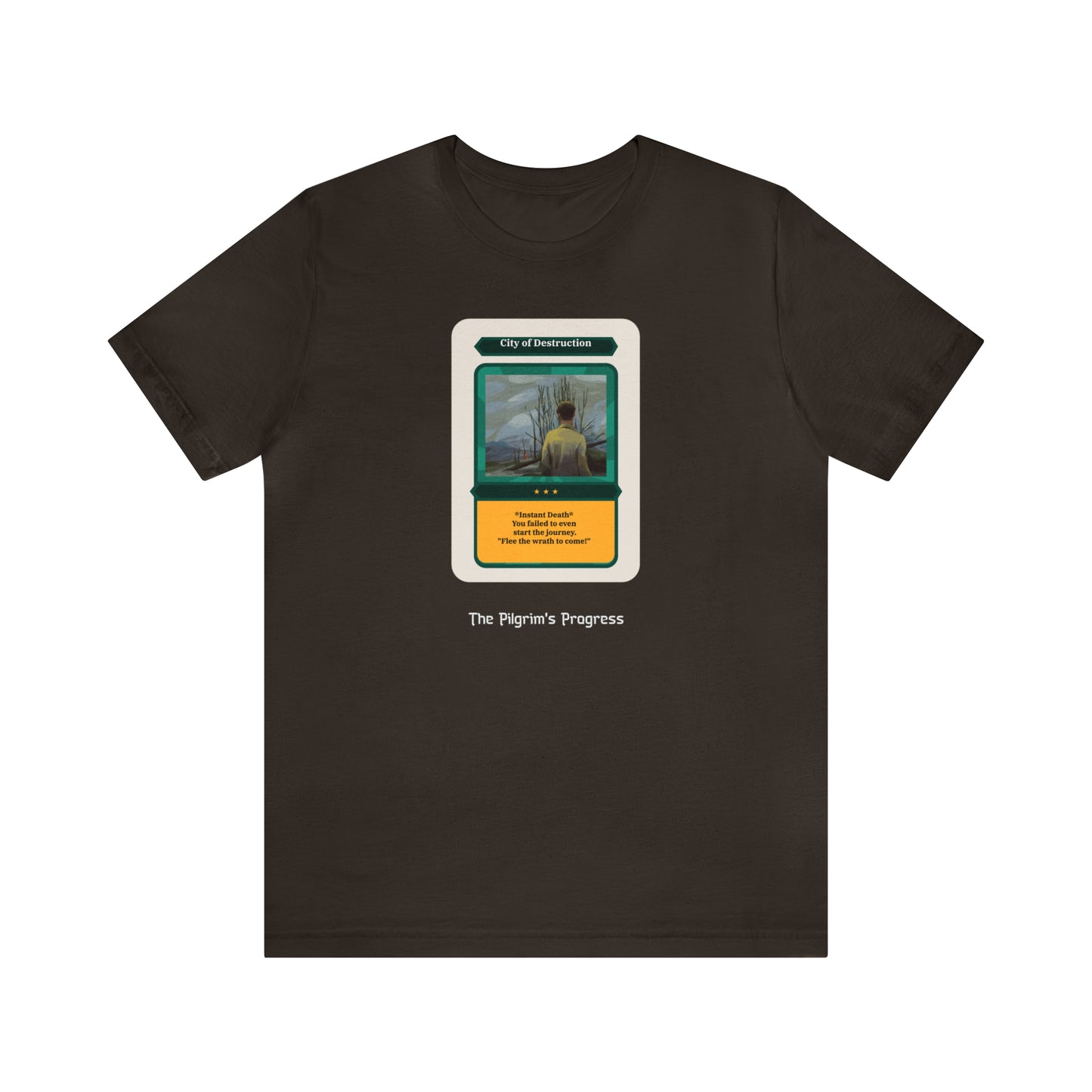 Pilgrim's Progress City of Destruction Trading Card Unisex Jersey Short Sleeve Tee