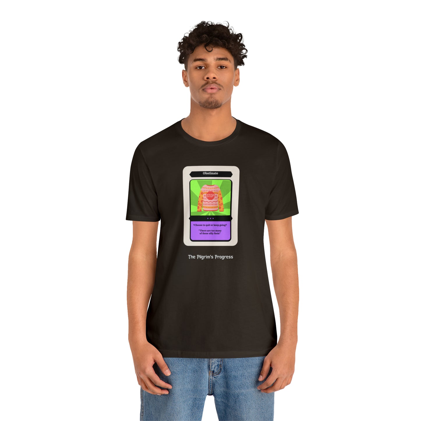 Pilgrim's Progress Obstinate Trading Card Unisex Jersey Short Sleeve Tee