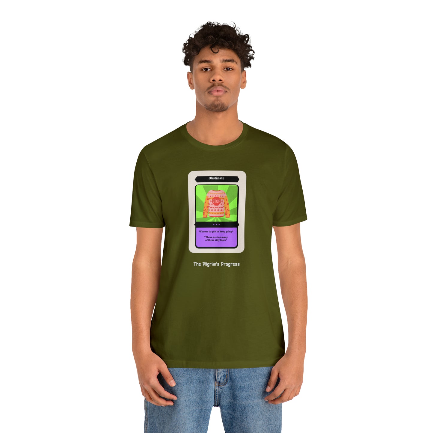 Pilgrim's Progress Obstinate Trading Card Unisex Jersey Short Sleeve Tee