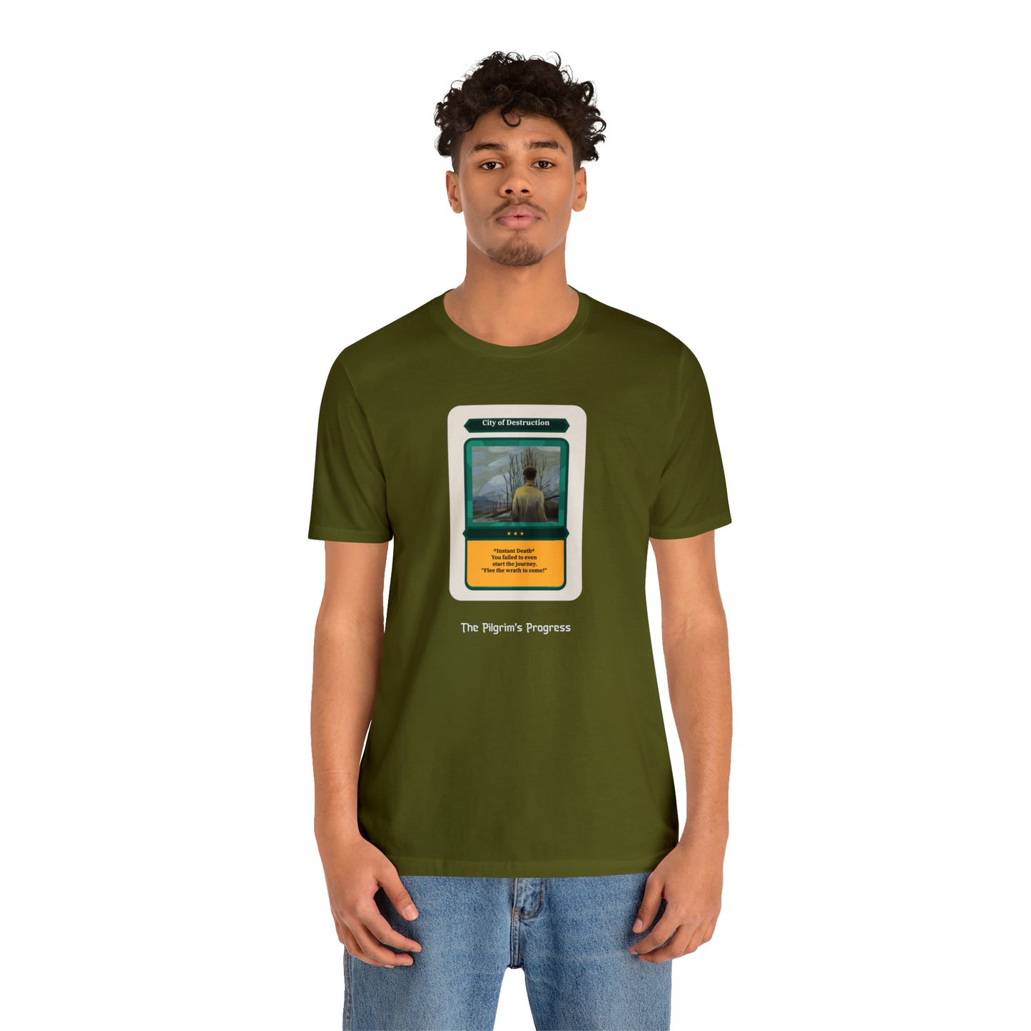Pilgrim's Progress City of Destruction Trading Card Unisex Jersey Short Sleeve Tee
