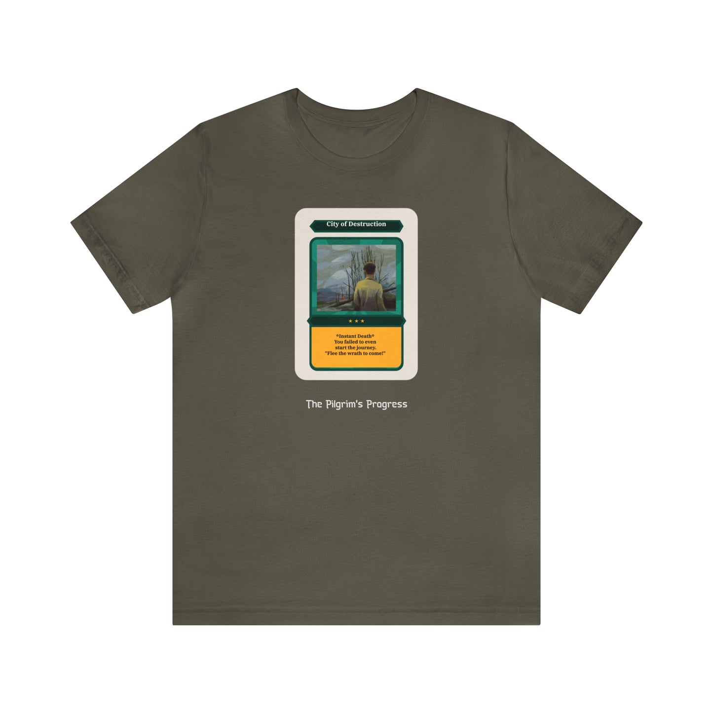 Pilgrim's Progress City of Destruction Trading Card Unisex Jersey Short Sleeve Tee