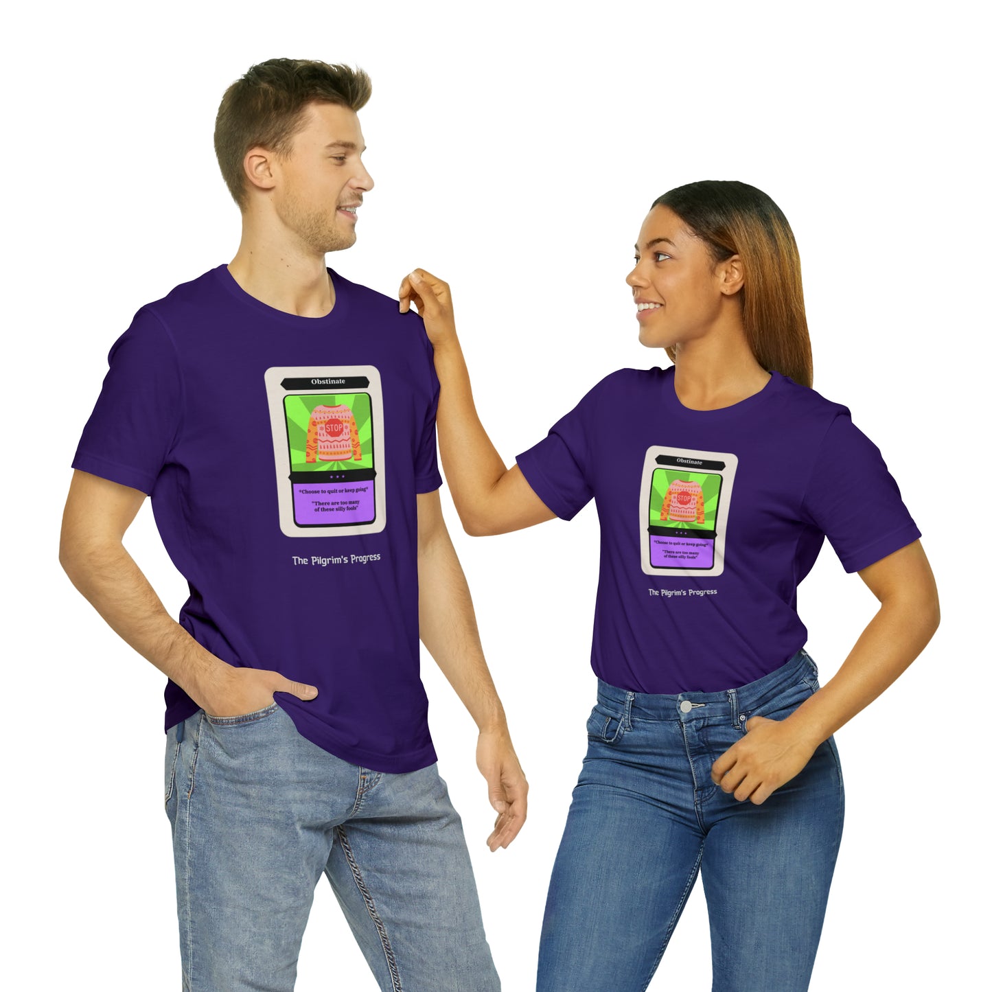 Pilgrim's Progress Obstinate Trading Card Unisex Jersey Short Sleeve Tee