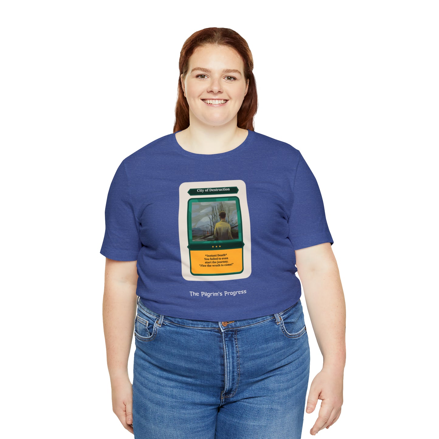 Pilgrim's Progress City of Destruction Trading Card Unisex Jersey Short Sleeve Tee