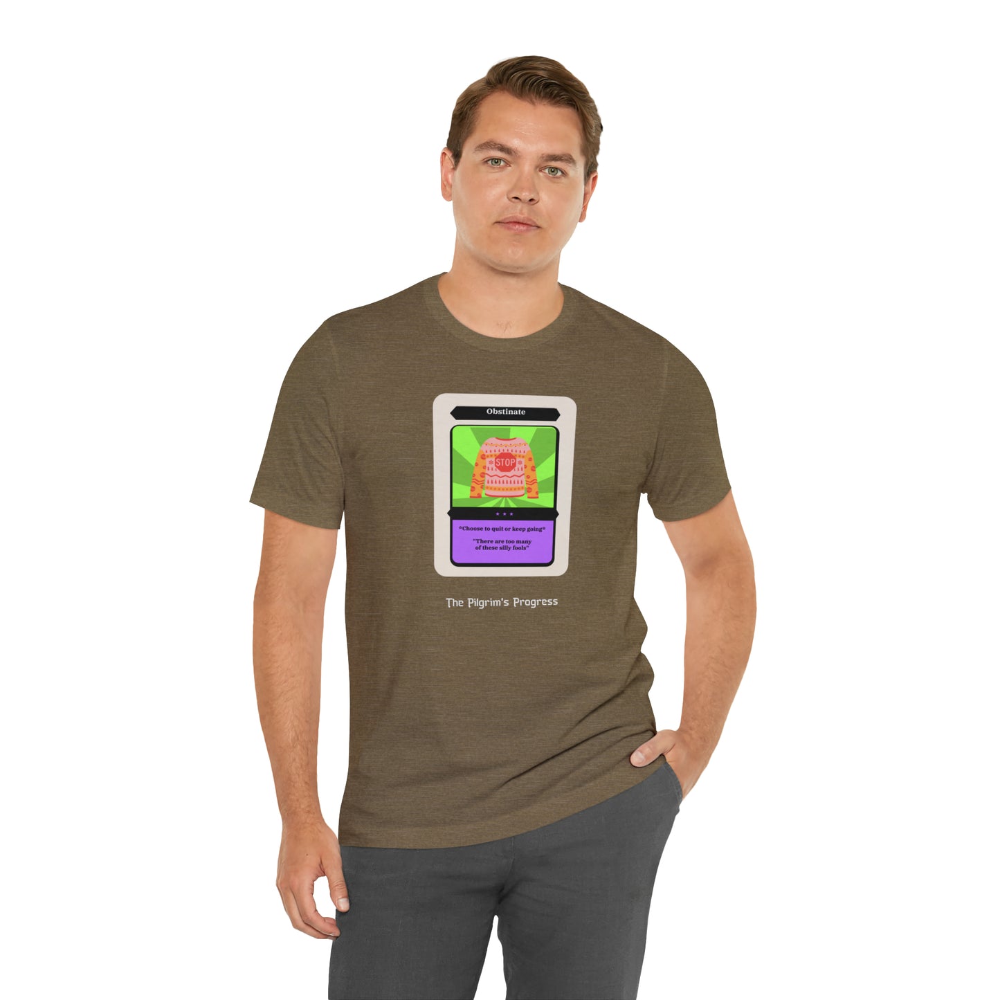 Pilgrim's Progress Obstinate Trading Card Unisex Jersey Short Sleeve Tee