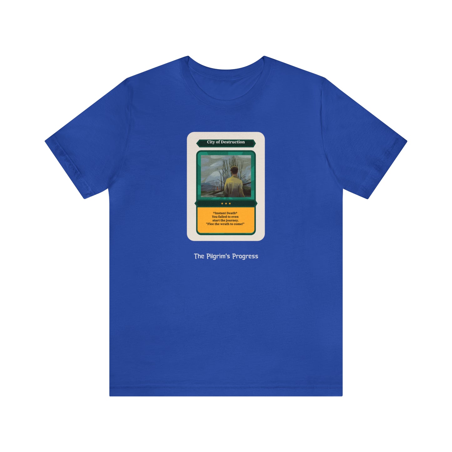 Pilgrim's Progress City of Destruction Trading Card Unisex Jersey Short Sleeve Tee