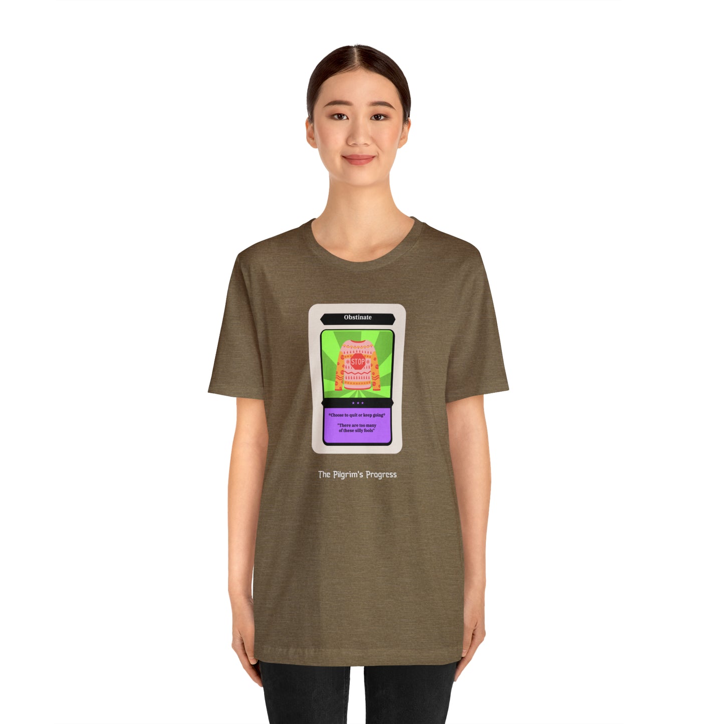 Pilgrim's Progress Obstinate Trading Card Unisex Jersey Short Sleeve Tee