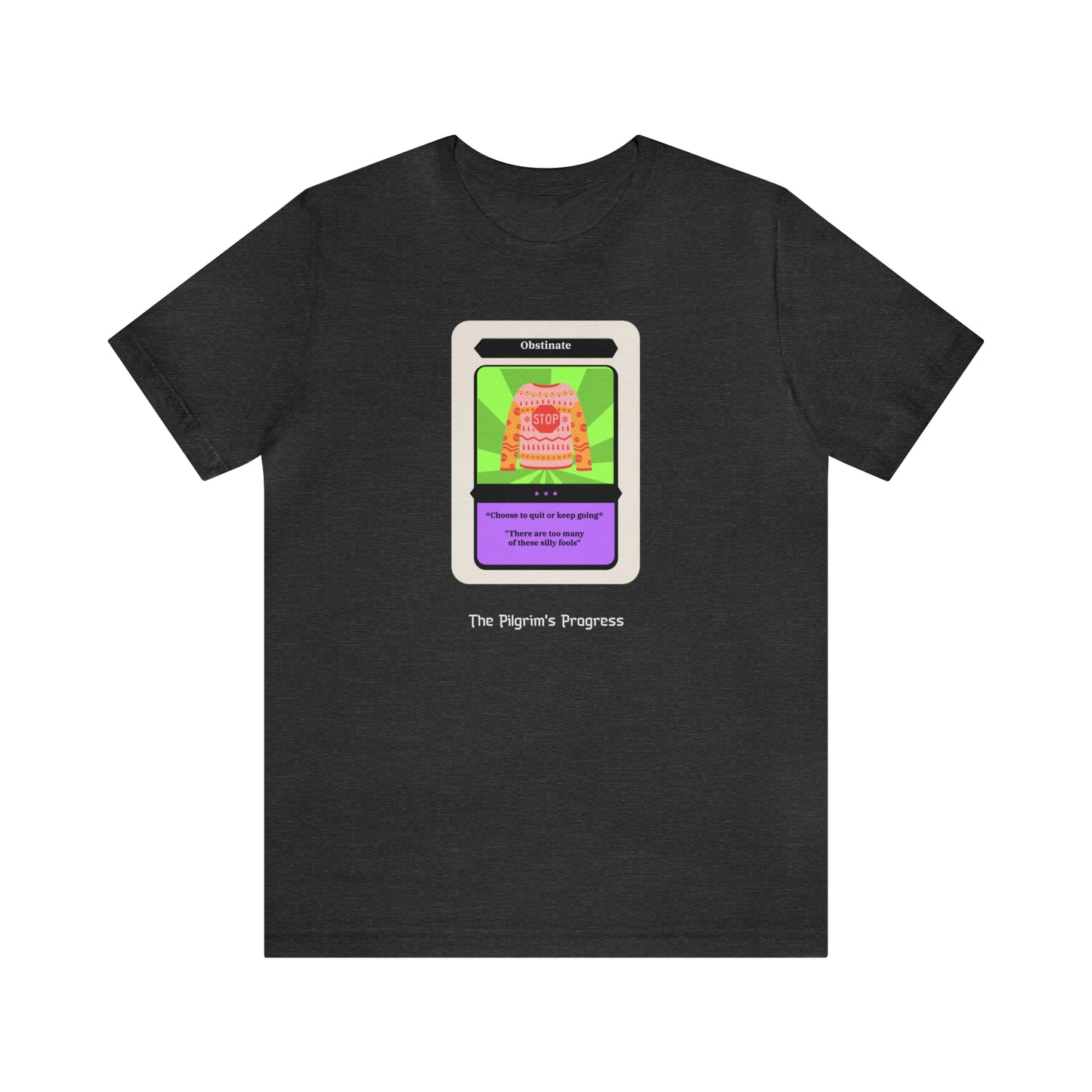 Pilgrim's Progress Obstinate Trading Card Unisex Jersey Short Sleeve Tee