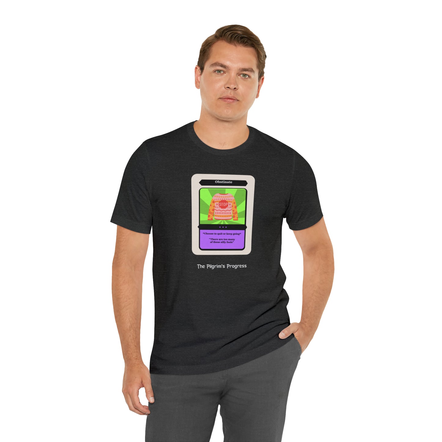 Pilgrim's Progress Obstinate Trading Card Unisex Jersey Short Sleeve Tee